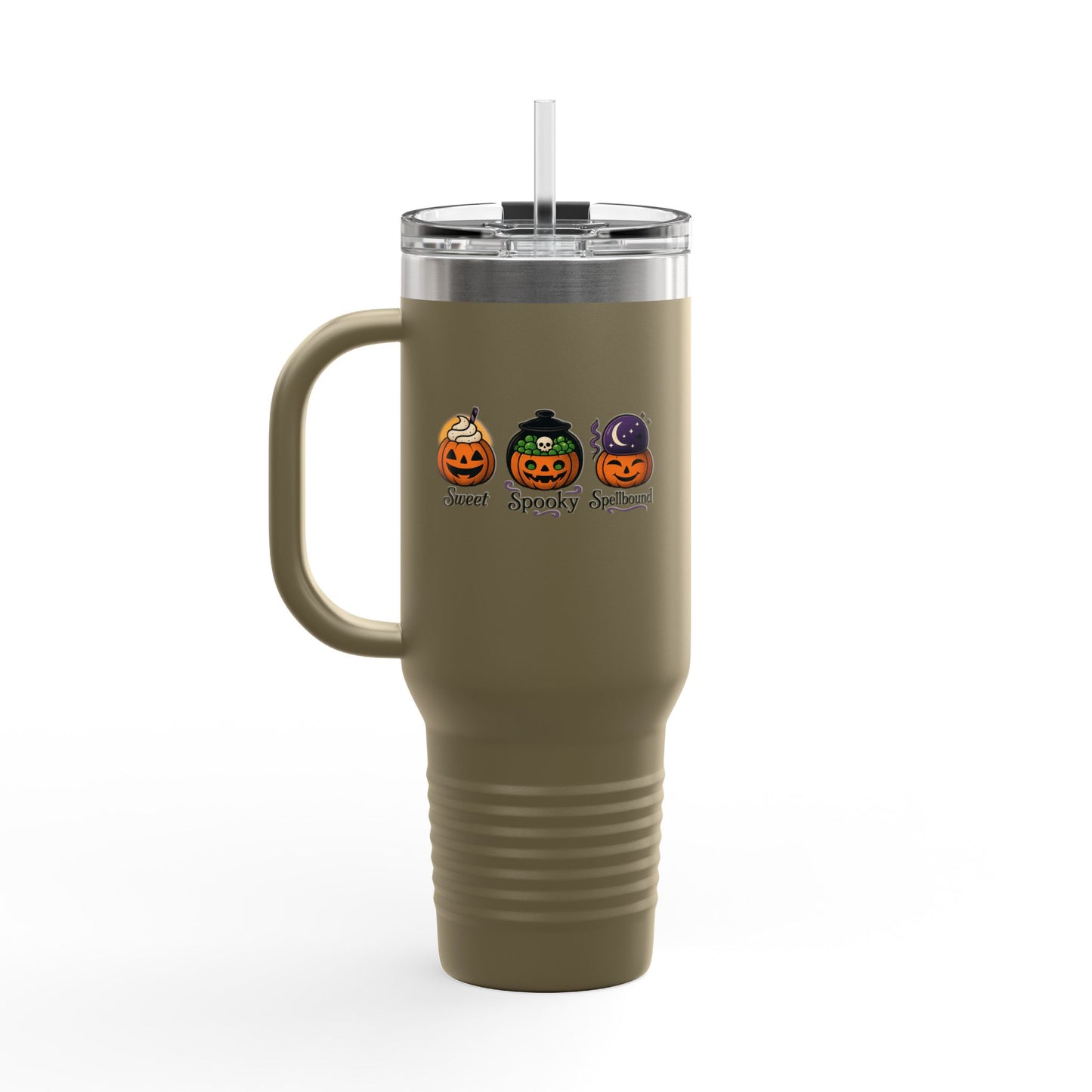 Halloween Insulated Travel Mug, 40oz | Perfect for Fall, Spooky Season, Gift for Coffee Lovers, Pumpkin Design, Travel Mug for Hot Drinks