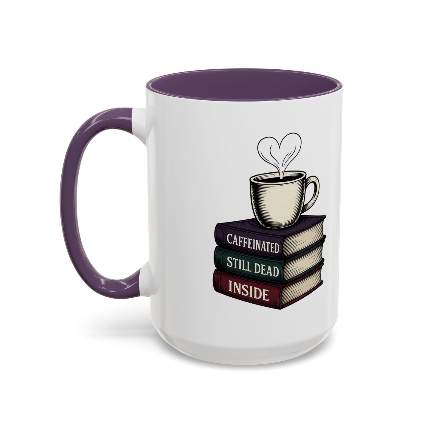 Coffee Lover's Accent Mug, Perfect Gift for Readers, Caffeine Enthusiasts, Book Lovers, Cozy Home Decor, Funny Coffee Cup