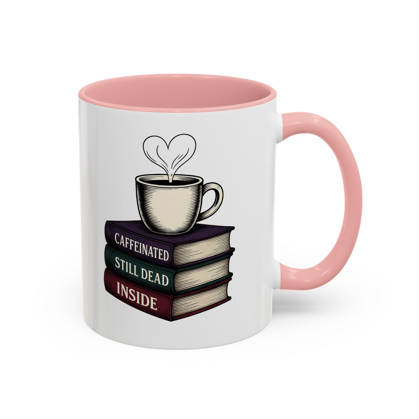 Coffee Lover's Accent Mug, Perfect Gift for Readers, Caffeine Enthusiasts, Book Lovers, Cozy Home Decor, Funny Coffee Cup