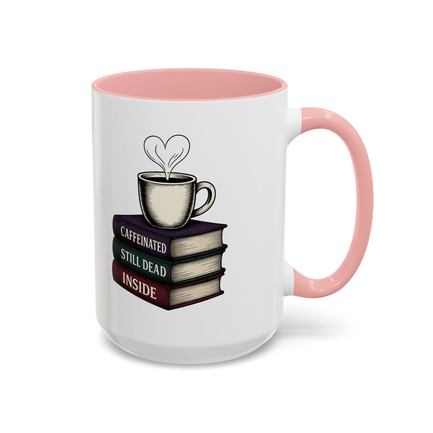 Coffee Lover's Accent Mug, Perfect Gift for Readers, Caffeine Enthusiasts, Book Lovers, Cozy Home Decor, Funny Coffee Cup