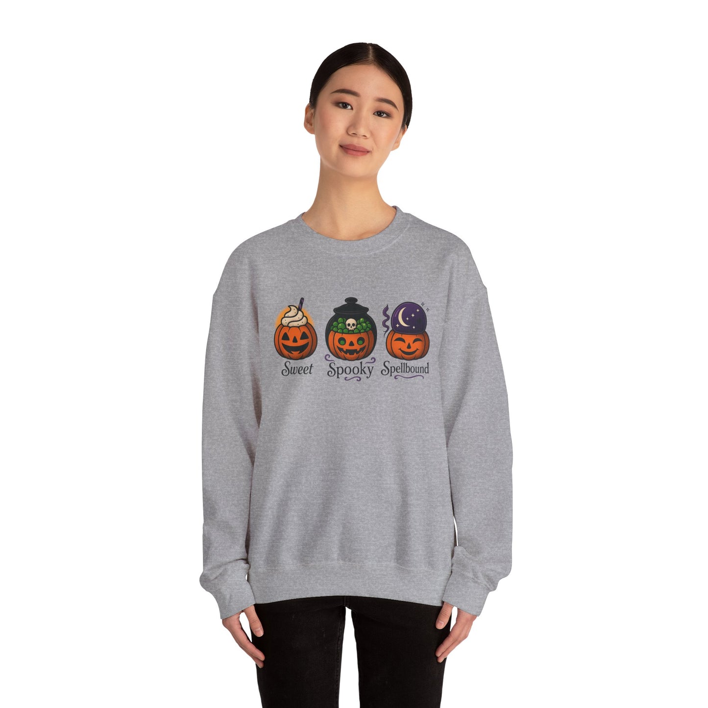 Halloween Pumpkin Sweatshirt - Spooky Design, Cozy Unisex Crewneck for Fall, Halloween Apparel, Cute Gift, Autumn Fashion
