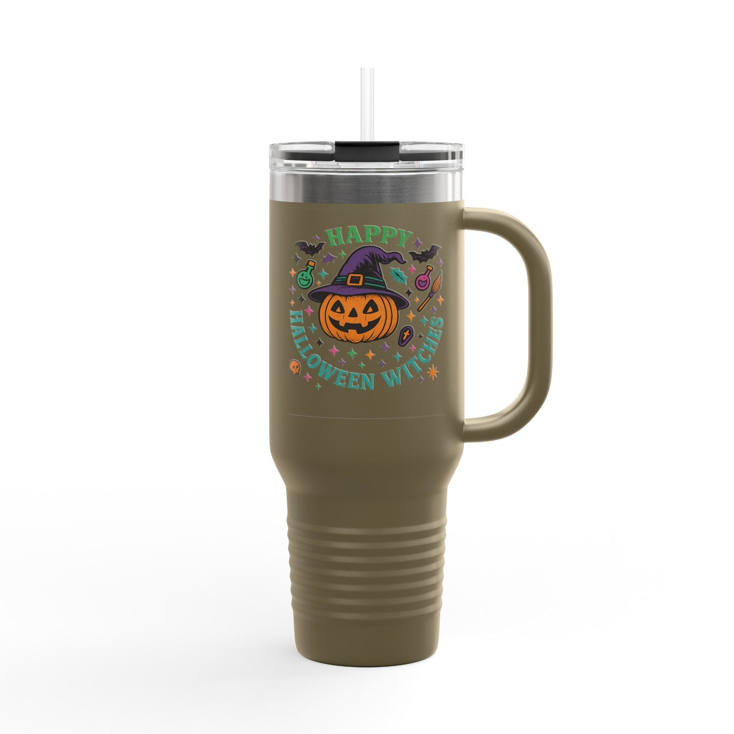 Halloween Insulated Travel Mug, 40oz | Fun Fall Drinkware, Witchy Gift, Spooky Vibes, Pumpkin Design, October Celebration