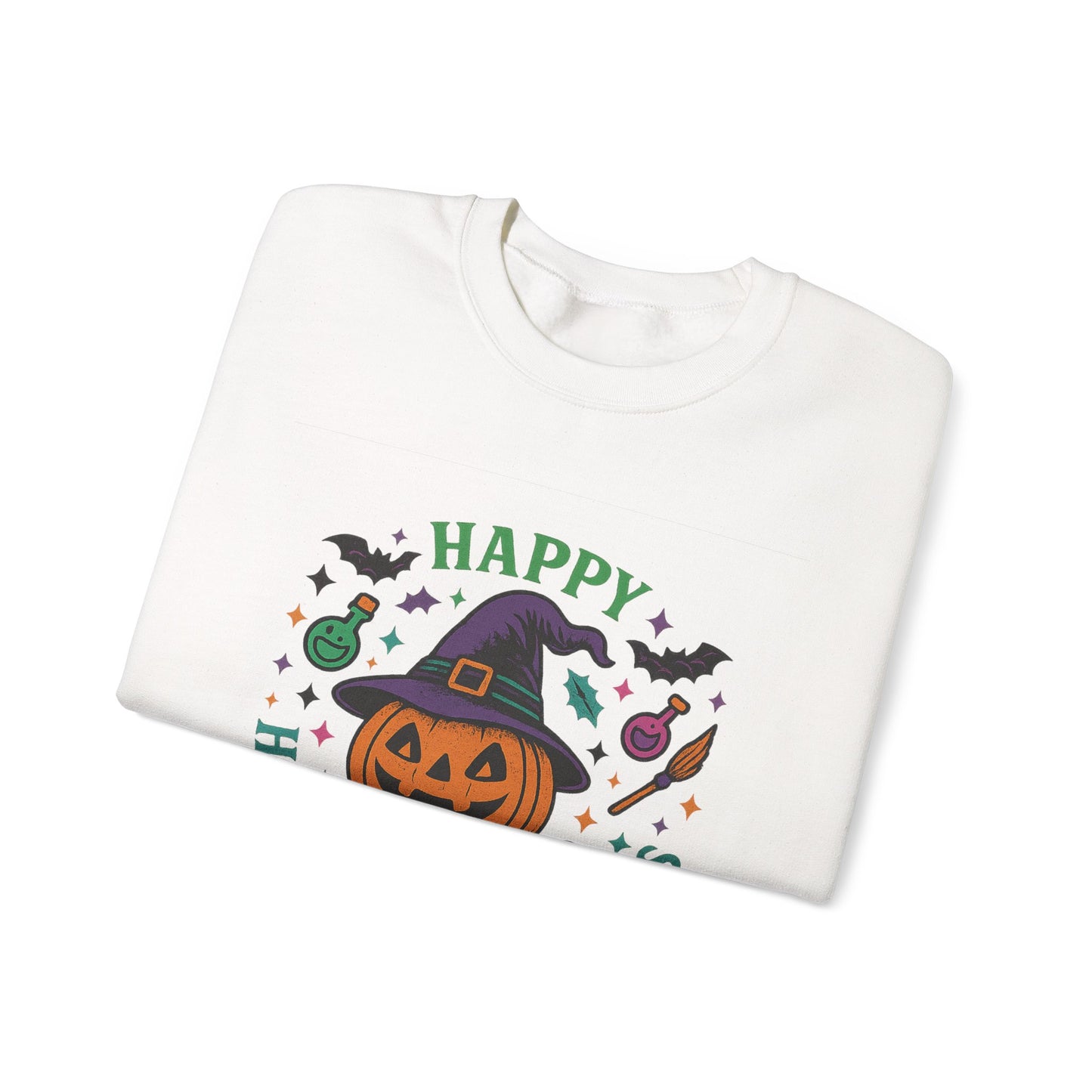 Happy Halloween Witches Sweatshirt, Unisex Cozy Crewneck, Spooky Season Apparel, Fall Fashion, Halloween Gift Idea, Pumpkin Design