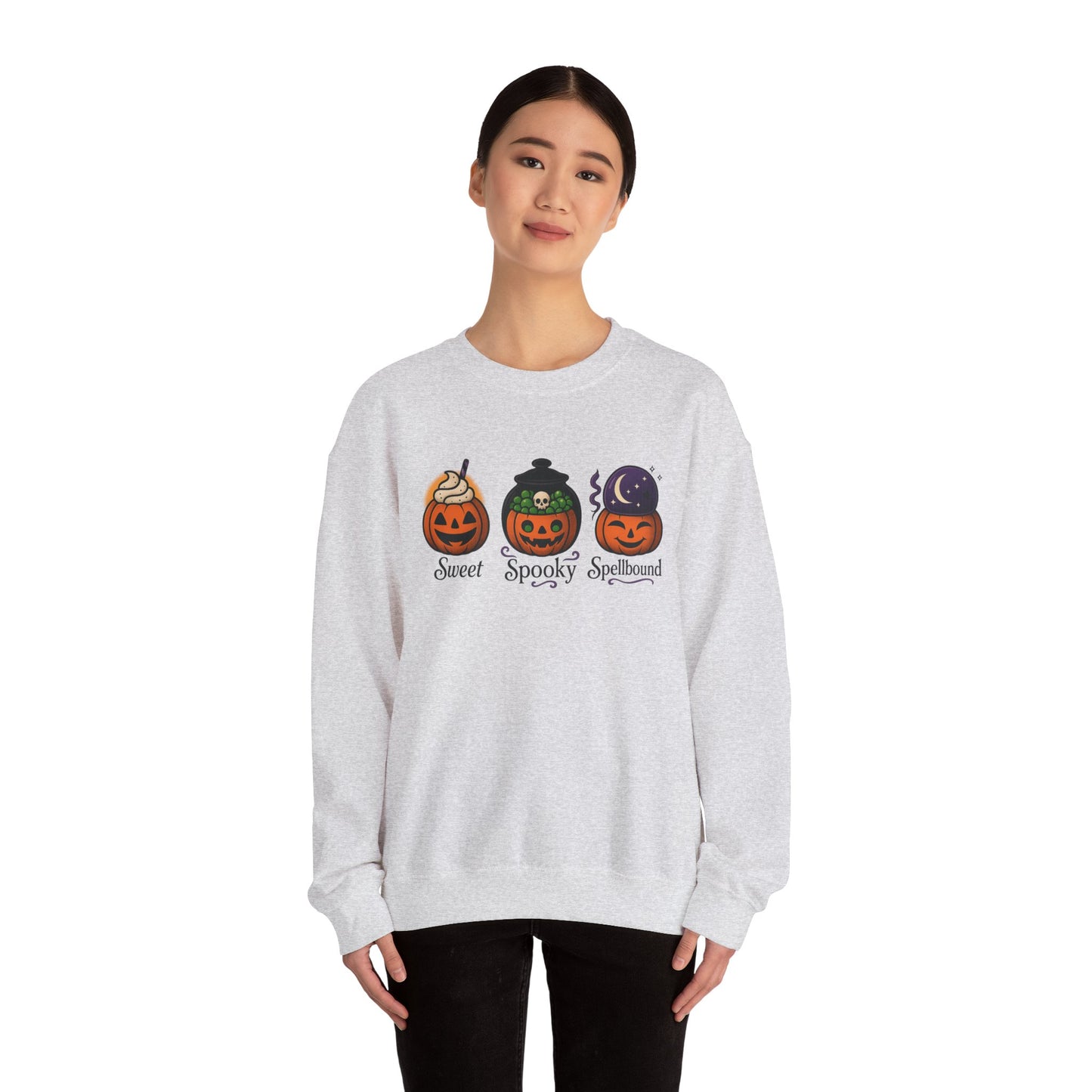 Halloween Pumpkin Sweatshirt - Spooky Design, Cozy Unisex Crewneck for Fall, Halloween Apparel, Cute Gift, Autumn Fashion
