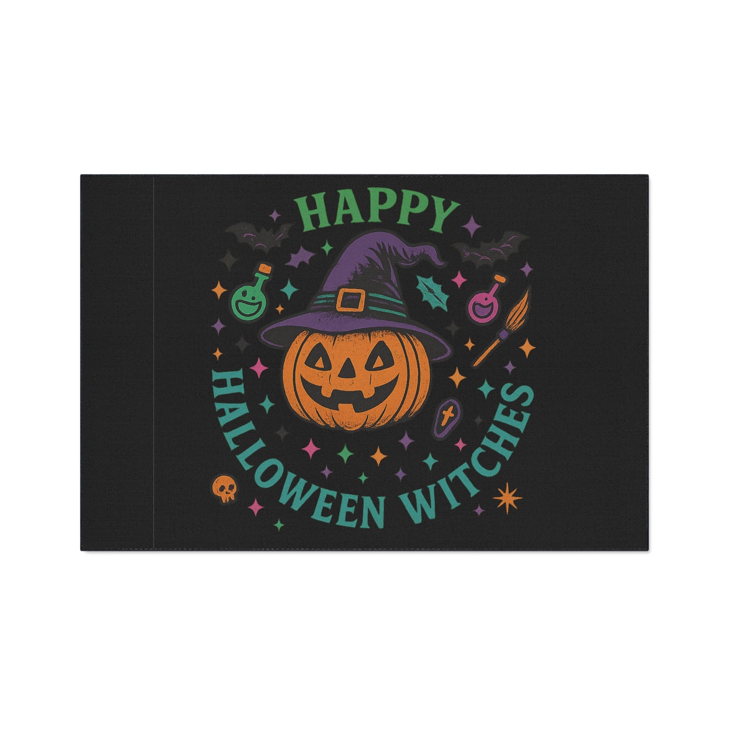 Halloween Floor Mat, Happy Halloween Witches Rug, Spooky Decor, Witchy Home Welcome Mat, Fall Harvest Entrance Mat, Autumn Festival