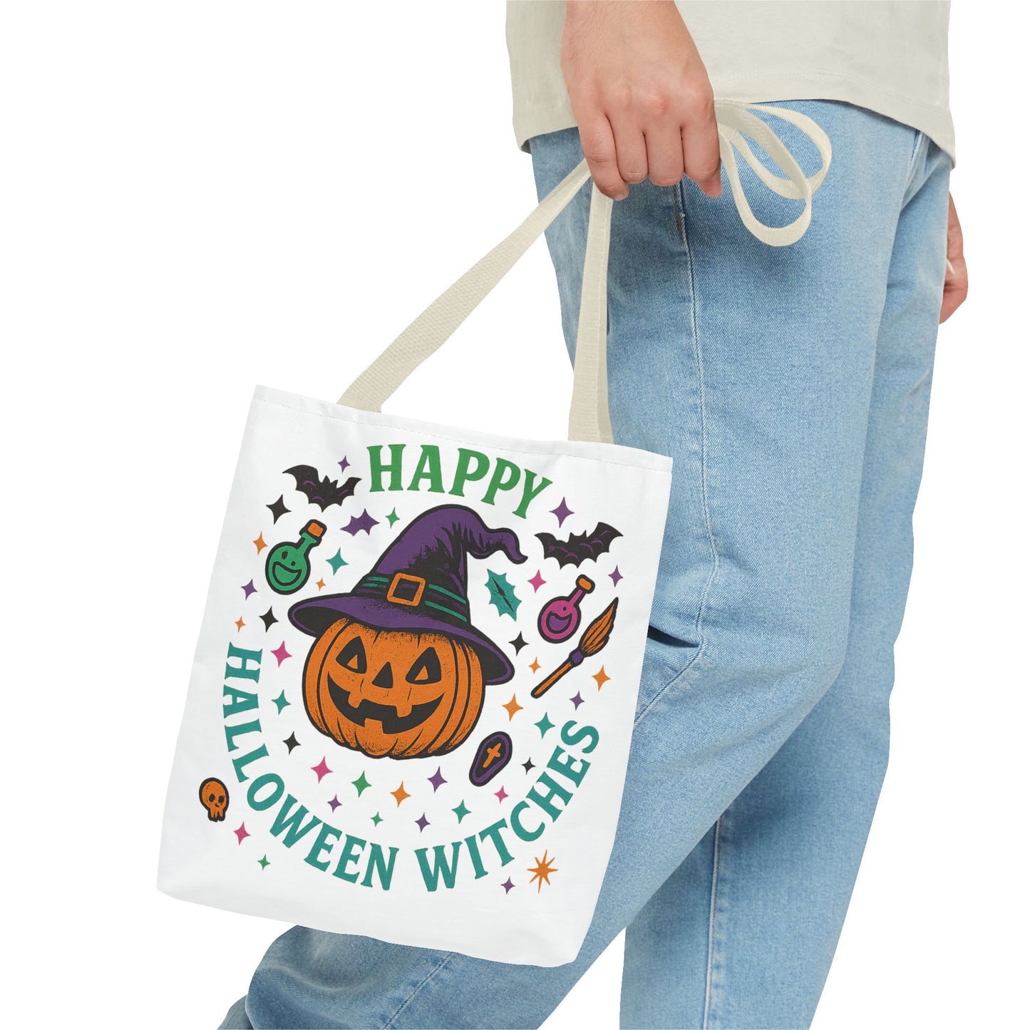 Halloween Witches Tote Bag, Spooky Season Carryall, Witchy Gift, Trick or Treat Bag, Eco-Friendly Shopper, Fall Festival Accessory