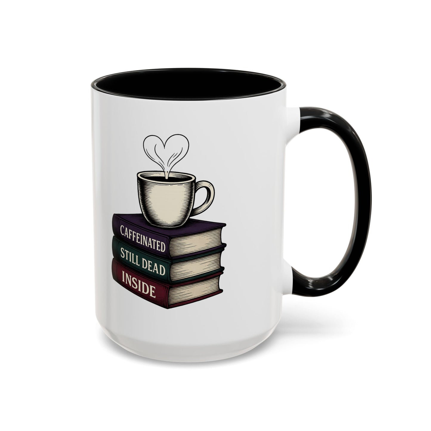 Coffee Lover's Accent Mug, Perfect Gift for Readers, Caffeine Enthusiasts, Book Lovers, Cozy Home Decor, Funny Coffee Cup