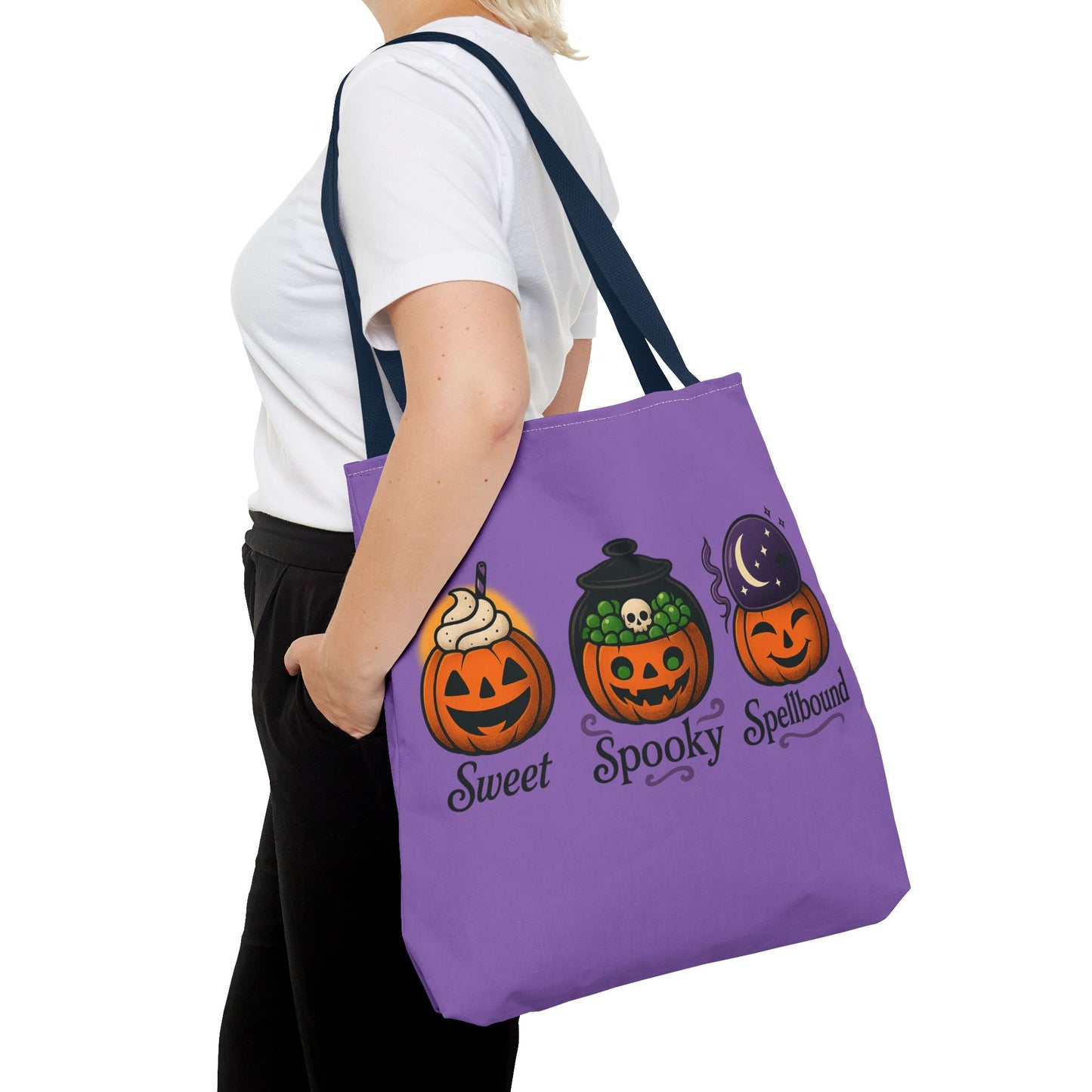 Halloween Pumpkin Tote Bag - Sweet Spooky Spellbound, Trick or Treat Bag, Fall Accessory, Autumn Decor, Gift for Halloween, [...]