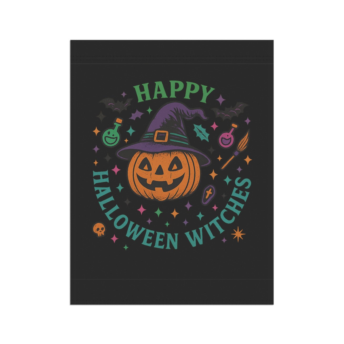 Halloween Garden Banner, Outdoor Decor, Fall Decoration, Spooky Yard Sign, Witches Welcome Flag