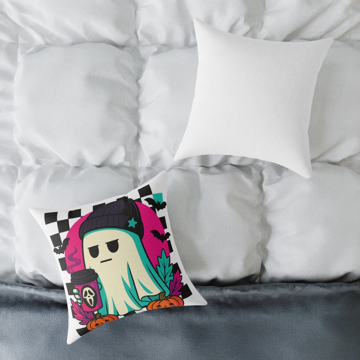 Halloween Ghost Pillow, Cozy Home Decor, Spooky Vibes, Autumn Aesthetic, Trick or Treat, Fall Birthday Gift, Seasonal Charm
