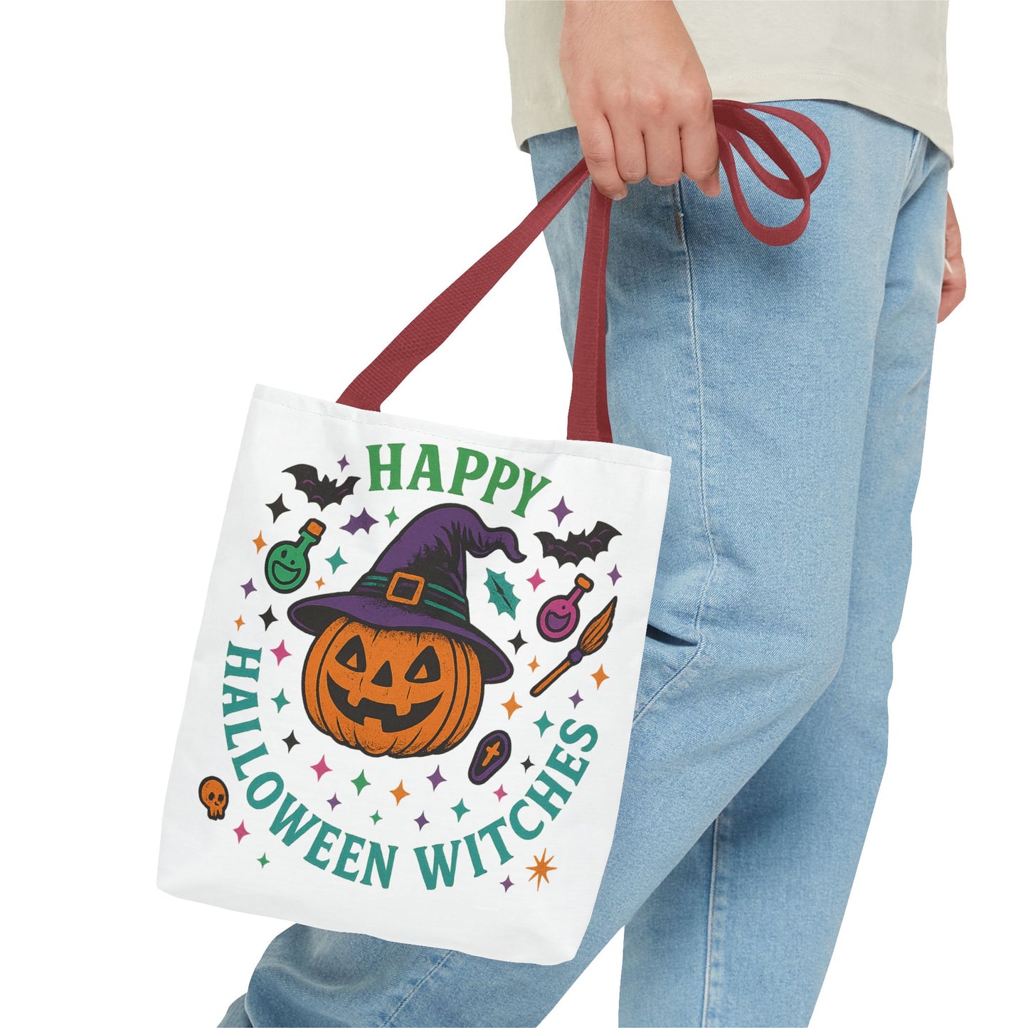 Halloween Witches Tote Bag, Spooky Season Carryall, Witchy Gift, Trick or Treat Bag, Eco-Friendly Shopper, Fall Festival Accessory