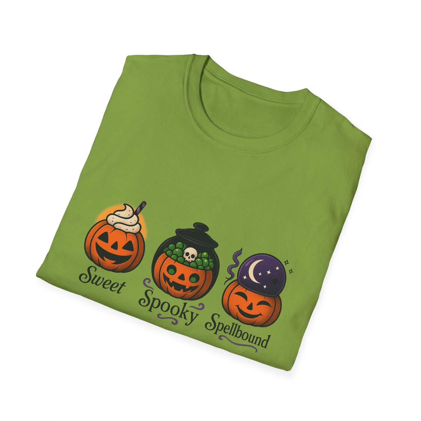 Halloween Themed T-Shirt, Sweet Spooky Spellbound Tee, Fall Fashion, Pumpkin Halloween Shirt, Casual Costume Top, Unisex Shirt