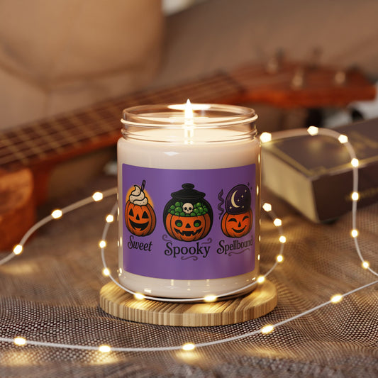 Halloween Themed Scented Soy Candle - Sweet Spooky Spellbound, Fall Decor, Autumn Gift, Candle for Parties, Eco-Friendly Home Decor