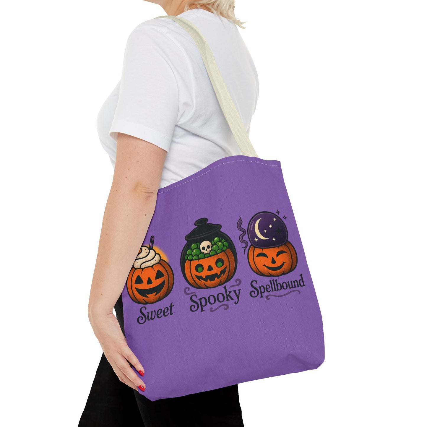 Halloween Pumpkin Tote Bag - Sweet Spooky Spellbound, Trick or Treat Bag, Fall Accessory, Autumn Decor, Gift for Halloween, [...]