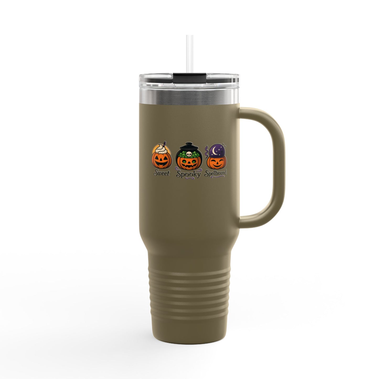 Halloween Insulated Travel Mug, 40oz | Perfect for Fall, Spooky Season, Gift for Coffee Lovers, Pumpkin Design, Travel Mug for Hot Drinks