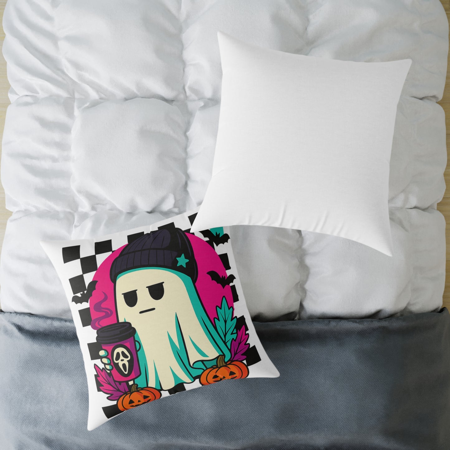 Halloween Ghost Pillow, Cozy Home Decor, Spooky Vibes, Autumn Aesthetic, Trick or Treat, Fall Birthday Gift, Seasonal Charm
