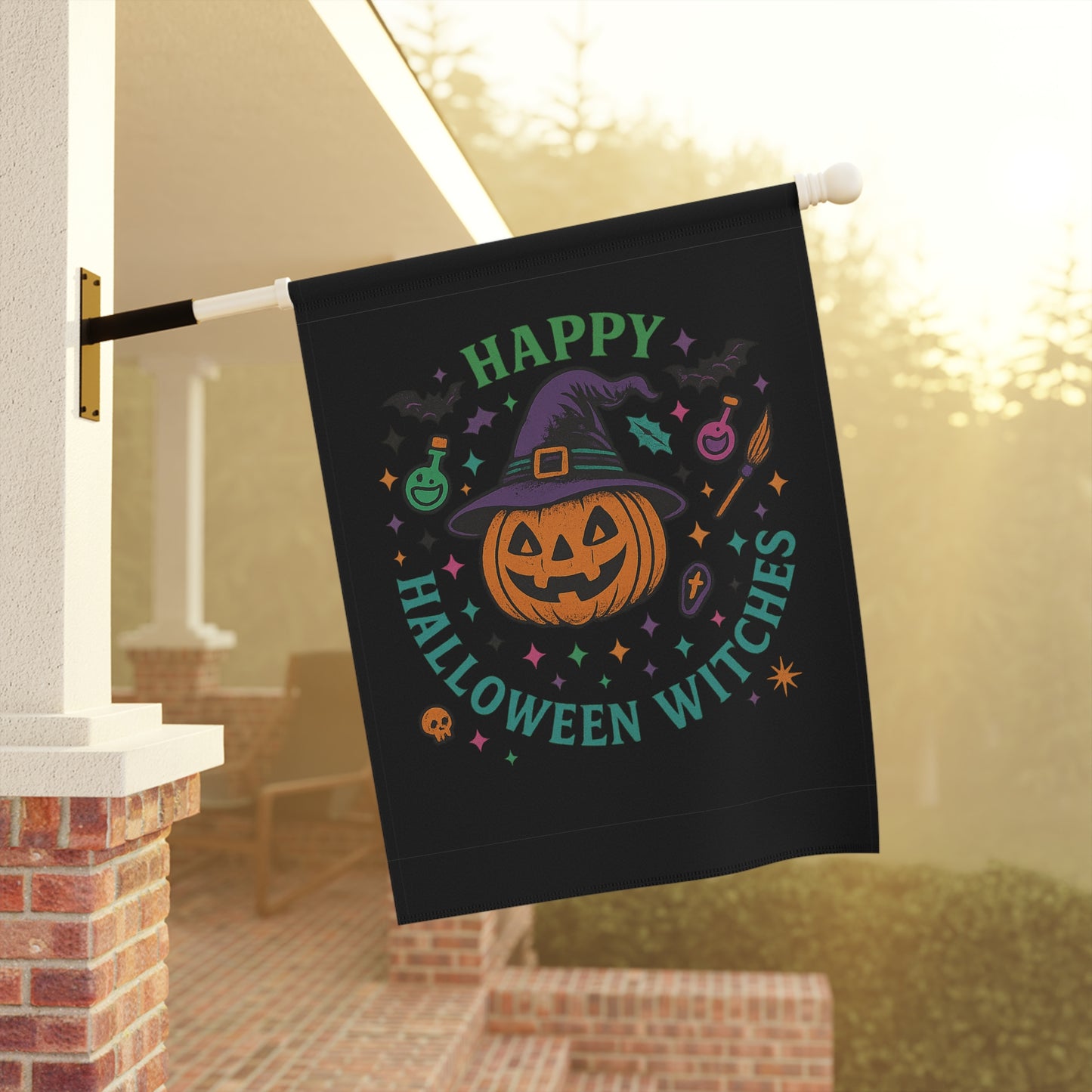 Halloween Garden Banner, Outdoor Decor, Fall Decoration, Spooky Yard Sign, Witches Welcome Flag