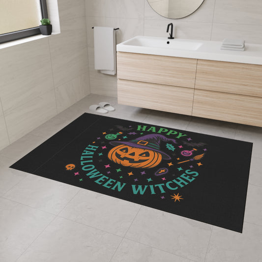 Halloween Floor Mat, Happy Halloween Witches Rug, Spooky Decor, Witchy Home Welcome Mat, Fall Harvest Entrance Mat, Autumn Festival