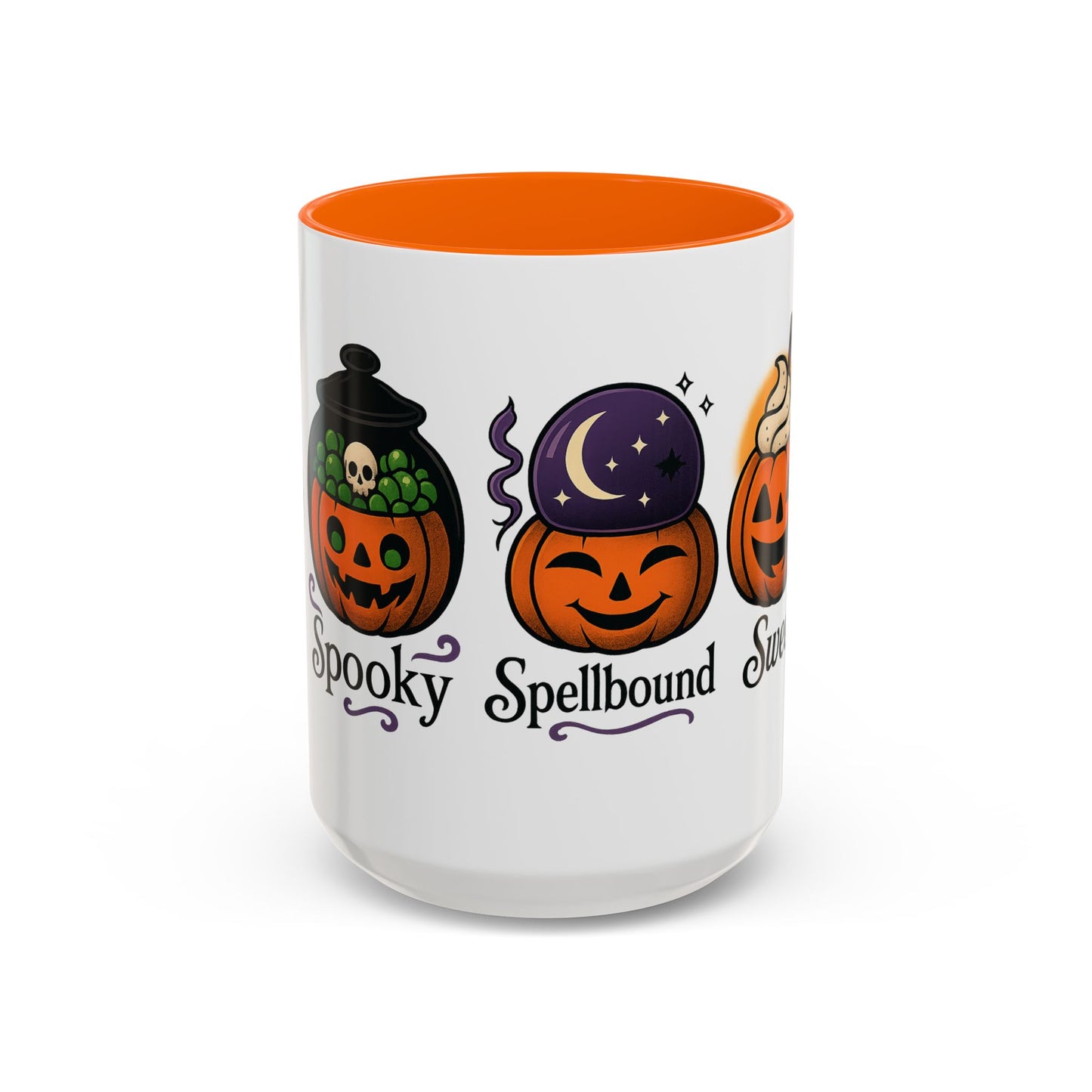 Halloween Pumpkin Accent Coffee Mug, Spooky Mug for Fall, Halloween Decor, Gift for Pumpkin Lovers, Coffee Enthusiast's Cup