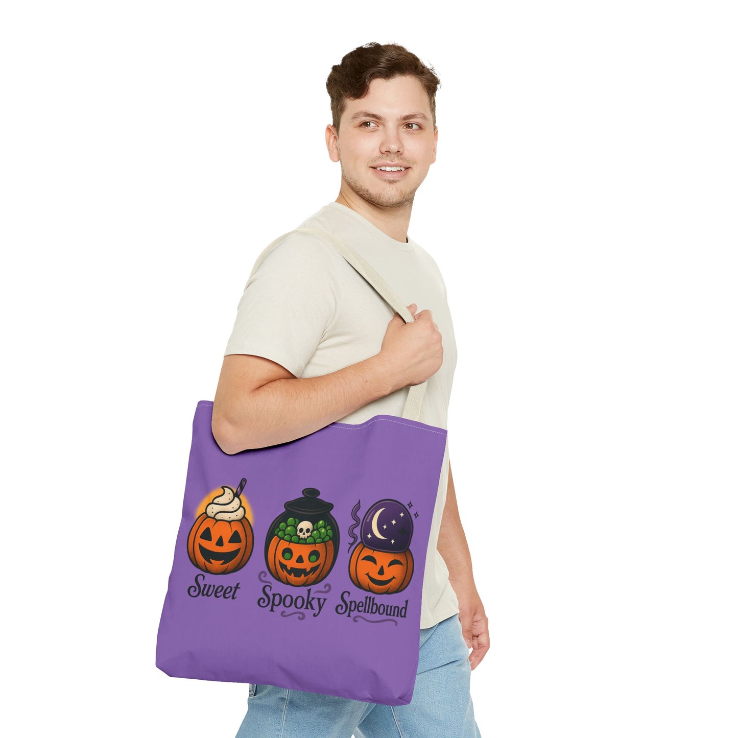 Halloween Pumpkin Tote Bag - Sweet Spooky Spellbound, Trick or Treat Bag, Fall Accessory, Autumn Decor, Gift for Halloween, [...]