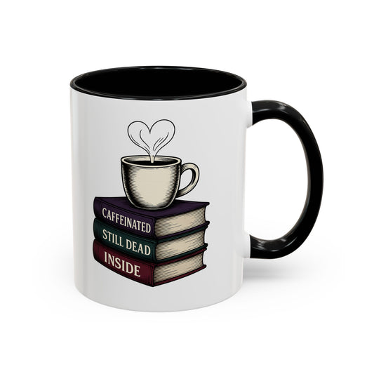 Coffee Lover's Accent Mug, Perfect Gift for Readers, Caffeine Enthusiasts, Book Lovers, Cozy Home Decor, Funny Coffee Cup