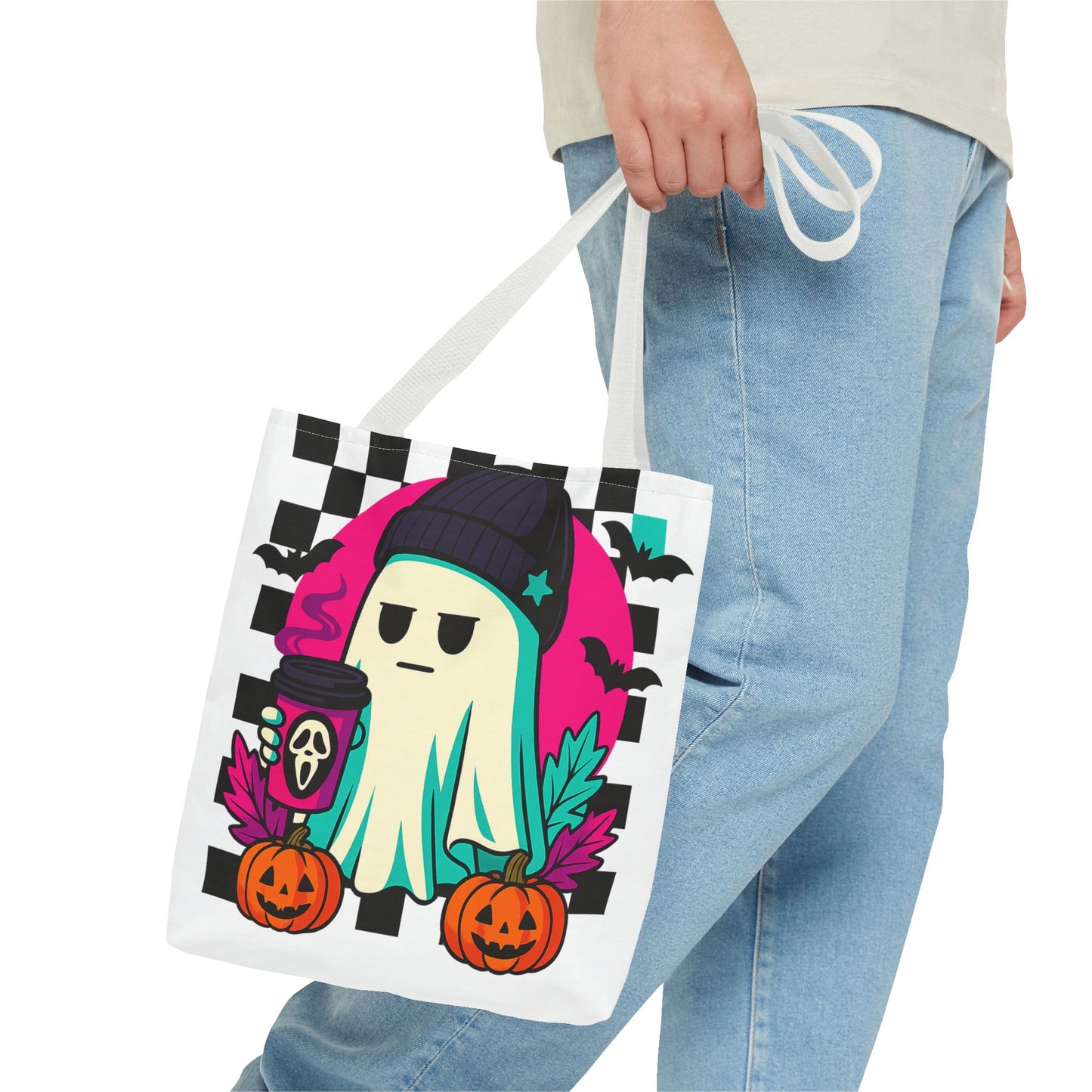 Spooky Ghost Tote Bag | Halloween Trick-or-Treat Tote, Cute Canvas Bag, Fall Accessories, Eco-Friendly Shopping Bag