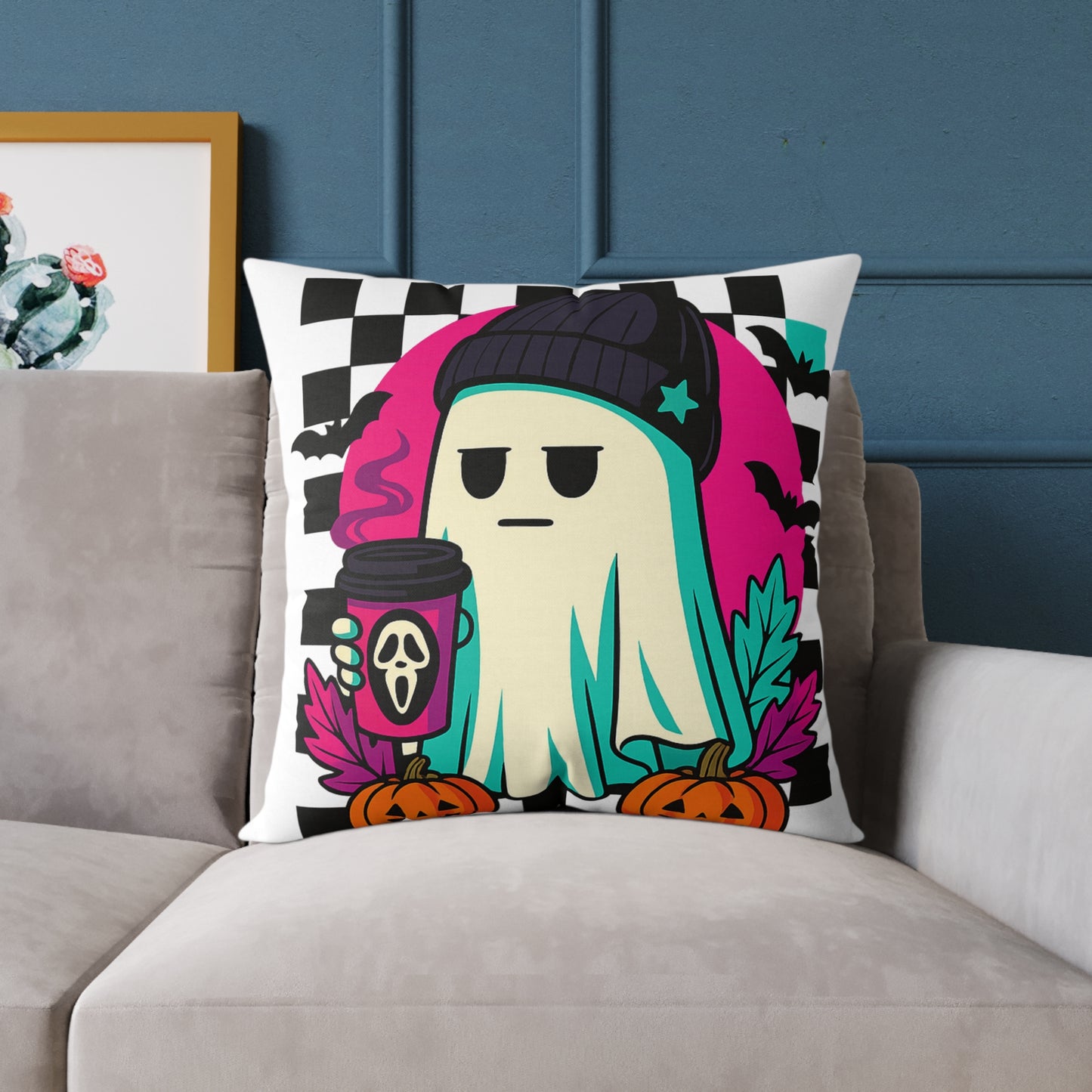 Halloween Ghost Pillow, Cozy Home Decor, Spooky Vibes, Autumn Aesthetic, Trick or Treat, Fall Birthday Gift, Seasonal Charm