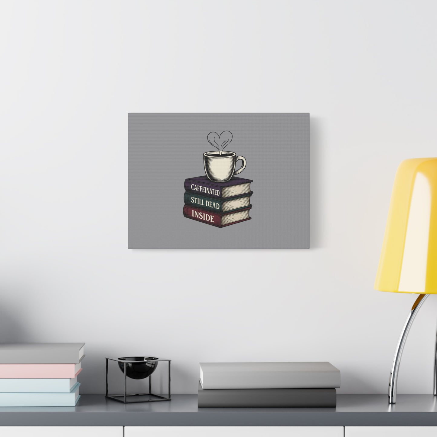 Coffee Lover Canvas Wall Art, Perfect for Book Nooks, Home Decor, Gift for Readers, Library Wall Decor, Literary Gifts
