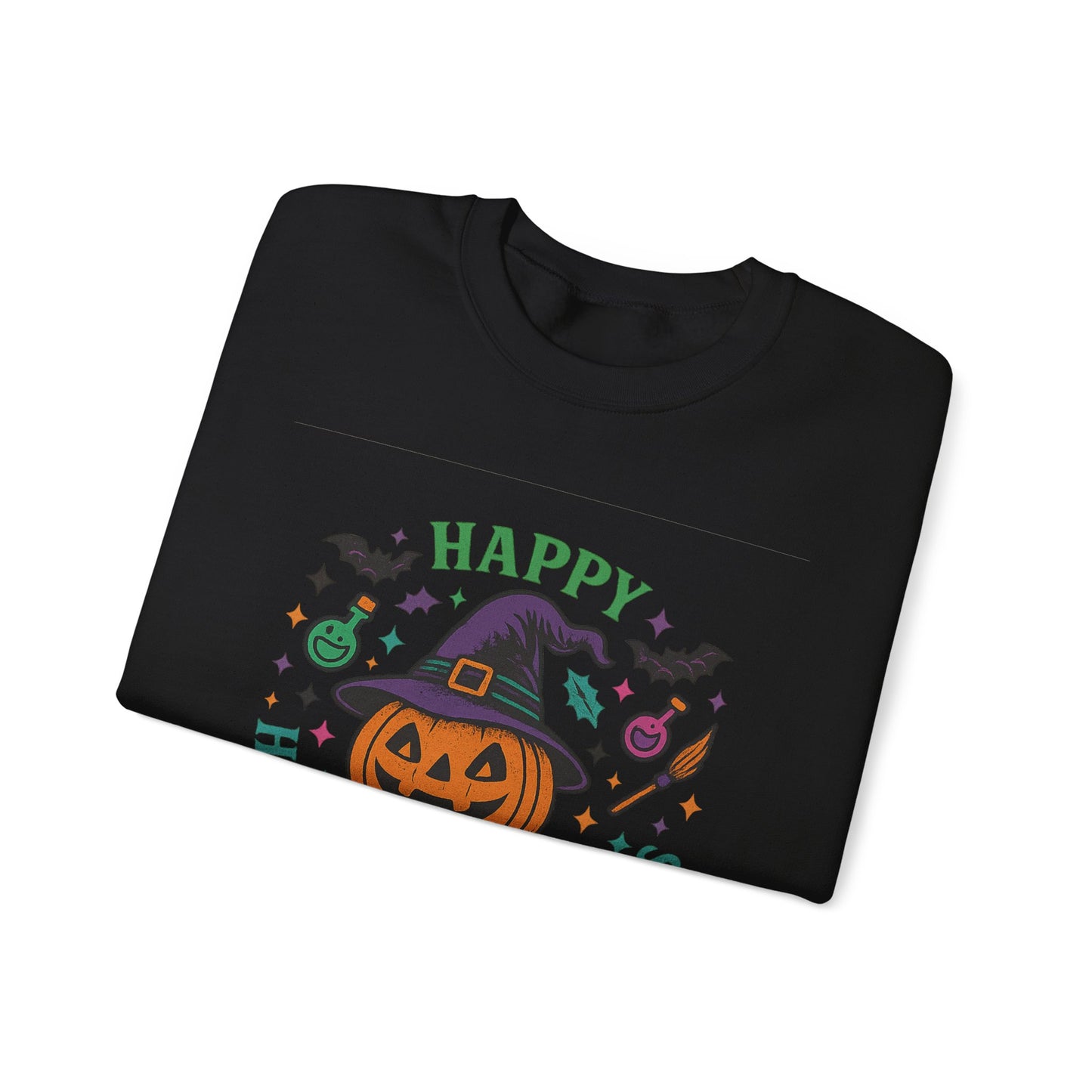 Happy Halloween Witches Sweatshirt, Unisex Cozy Crewneck, Spooky Season Apparel, Fall Fashion, Halloween Gift Idea, Pumpkin Design