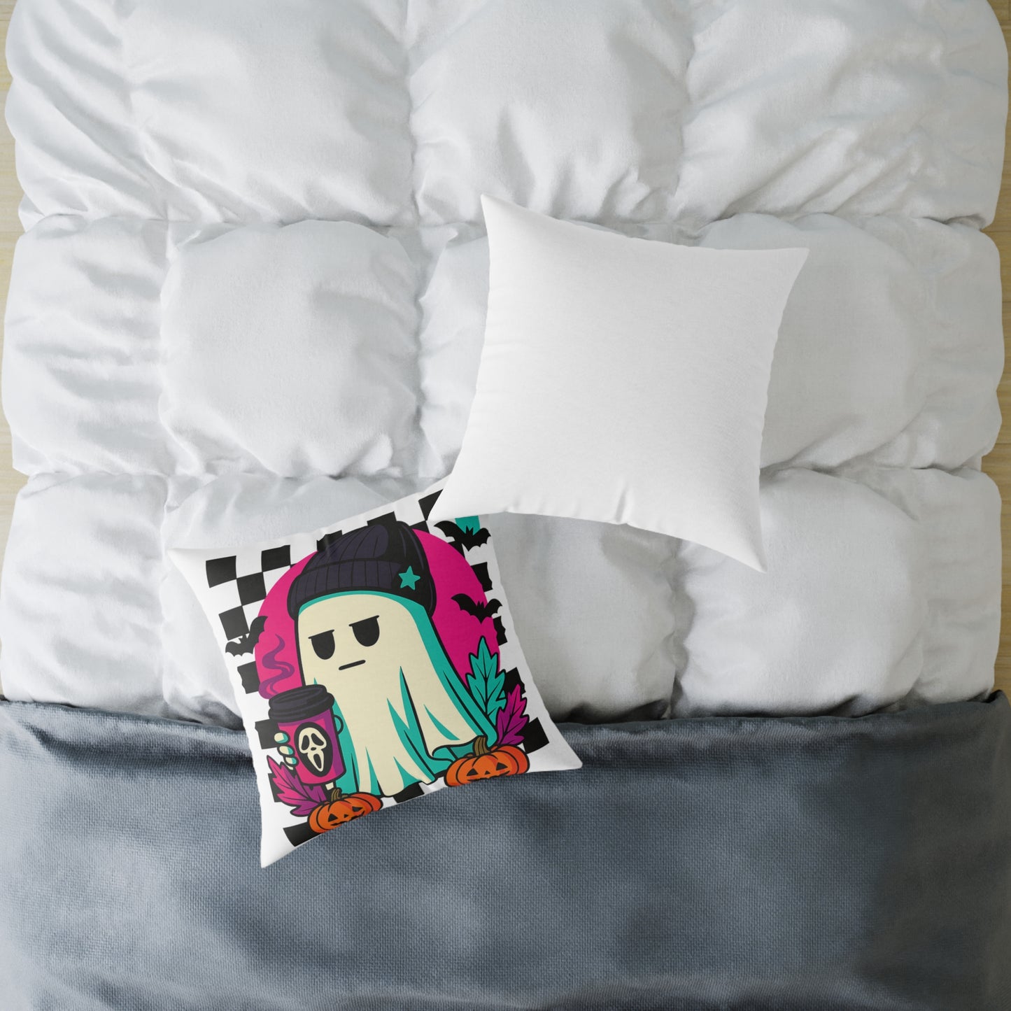 Halloween Ghost Pillow, Cozy Home Decor, Spooky Vibes, Autumn Aesthetic, Trick or Treat, Fall Birthday Gift, Seasonal Charm
