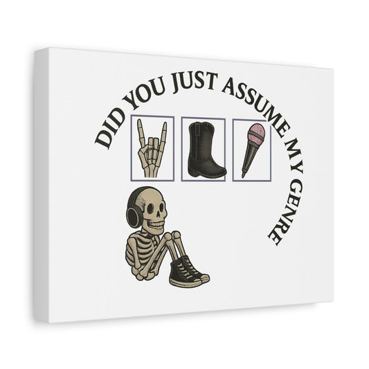 Skeleton Genre Canvas Art, Rock & Roll Decor, Music Lover Wall Art, Skeleton Print, Unique Gift for Music Fans