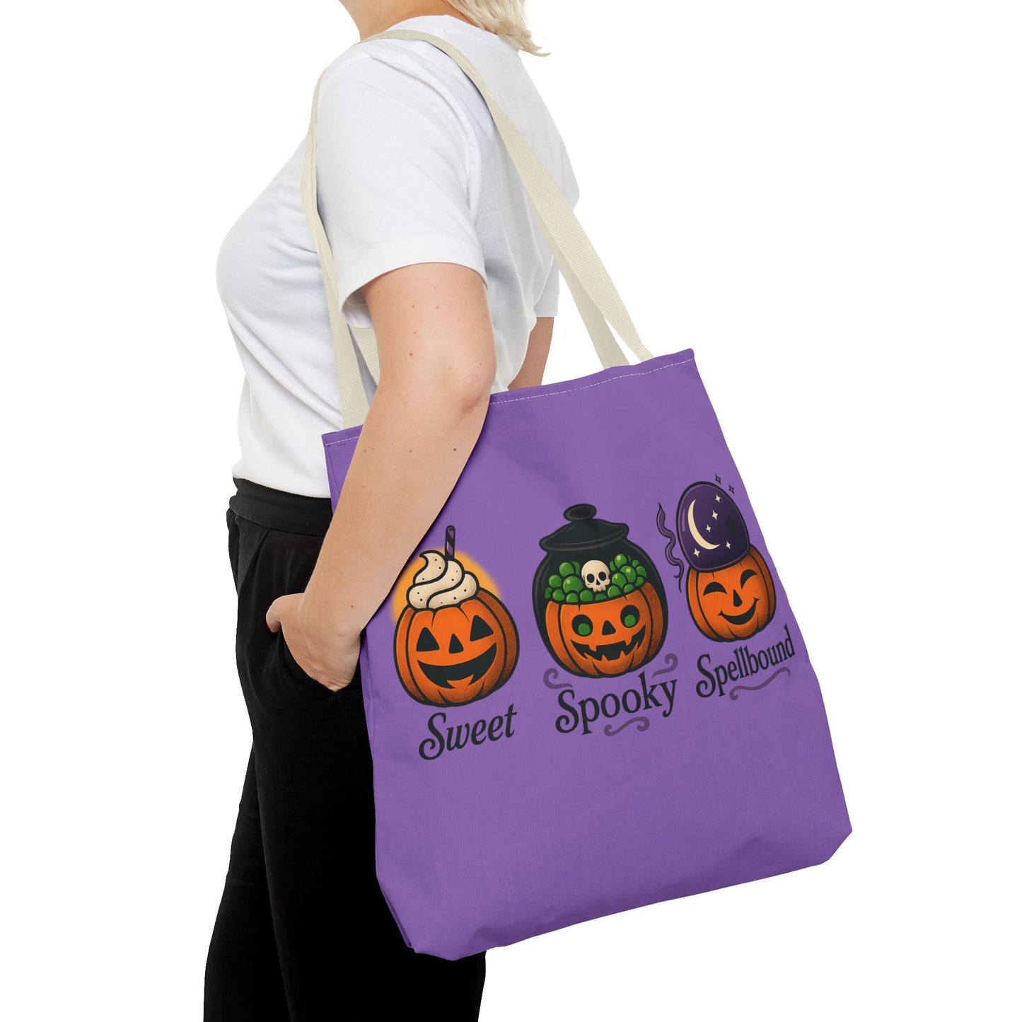 Halloween Pumpkin Tote Bag - Sweet Spooky Spellbound, Trick or Treat Bag, Fall Accessory, Autumn Decor, Gift for Halloween, [...]