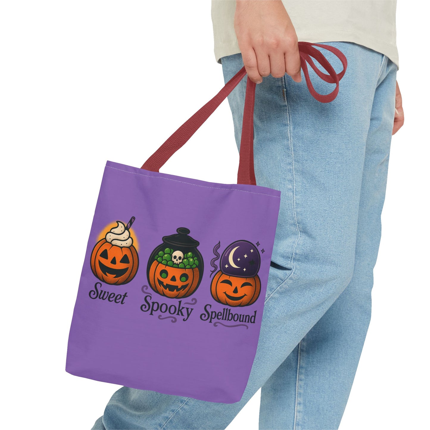 Halloween Pumpkin Tote Bag - Sweet Spooky Spellbound, Trick or Treat Bag, Fall Accessory, Autumn Decor, Gift for Halloween, [...]