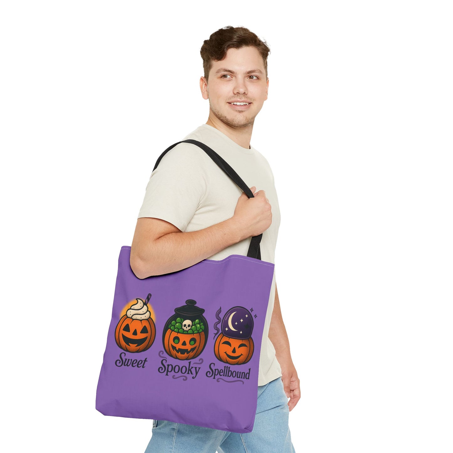 Halloween Pumpkin Tote Bag - Sweet Spooky Spellbound, Trick or Treat Bag, Fall Accessory, Autumn Decor, Gift for Halloween, [...]