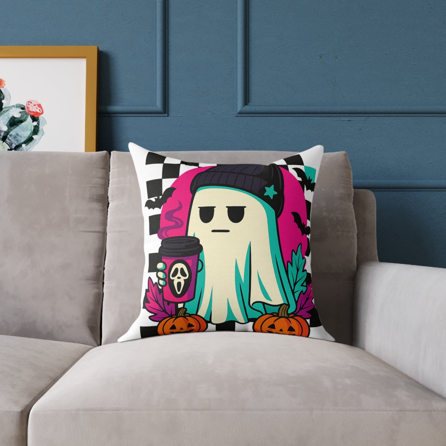 Halloween Ghost Pillow, Cozy Home Decor, Spooky Vibes, Autumn Aesthetic, Trick or Treat, Fall Birthday Gift, Seasonal Charm