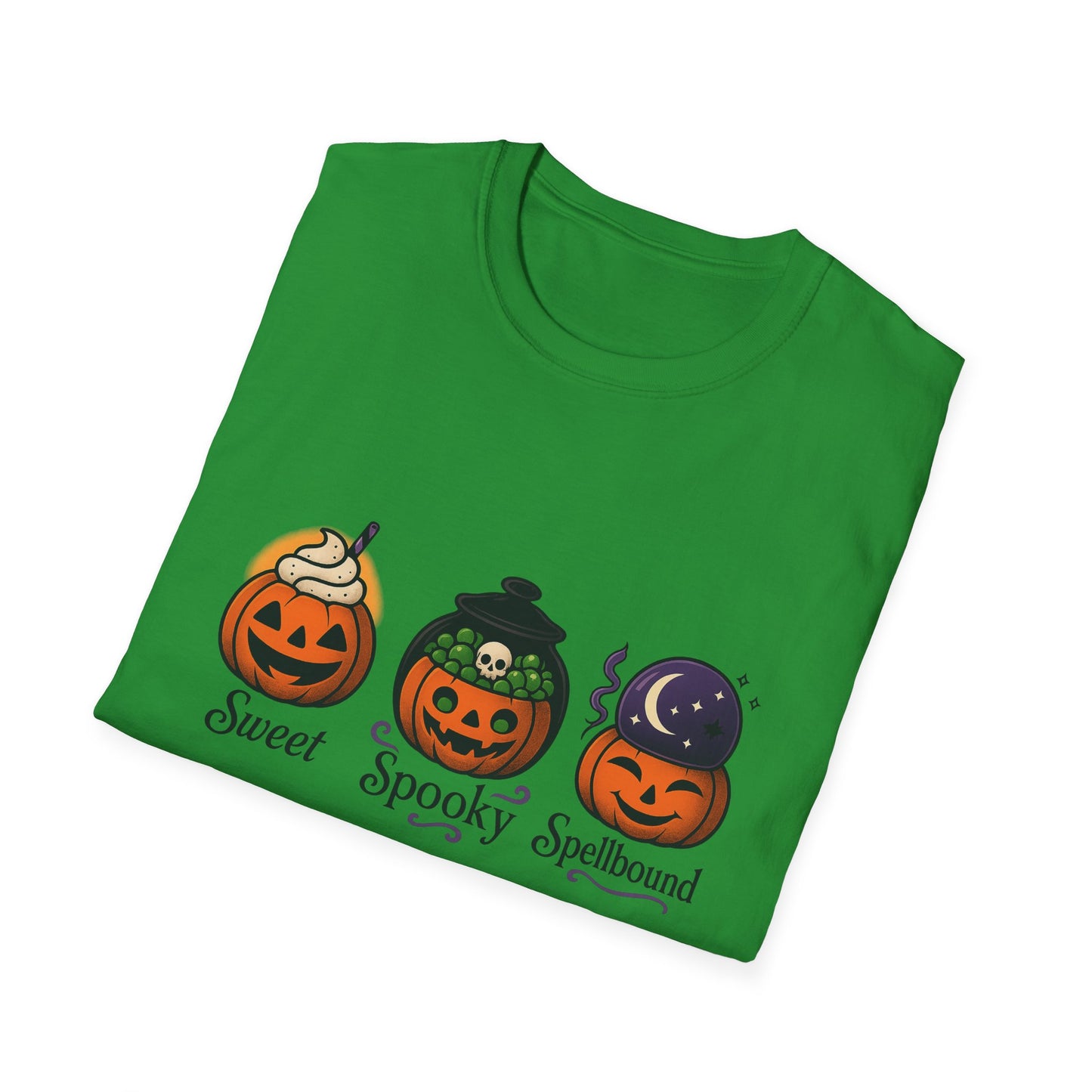 Halloween Themed T-Shirt, Sweet Spooky Spellbound Tee, Fall Fashion, Pumpkin Halloween Shirt, Casual Costume Top, Unisex Shirt