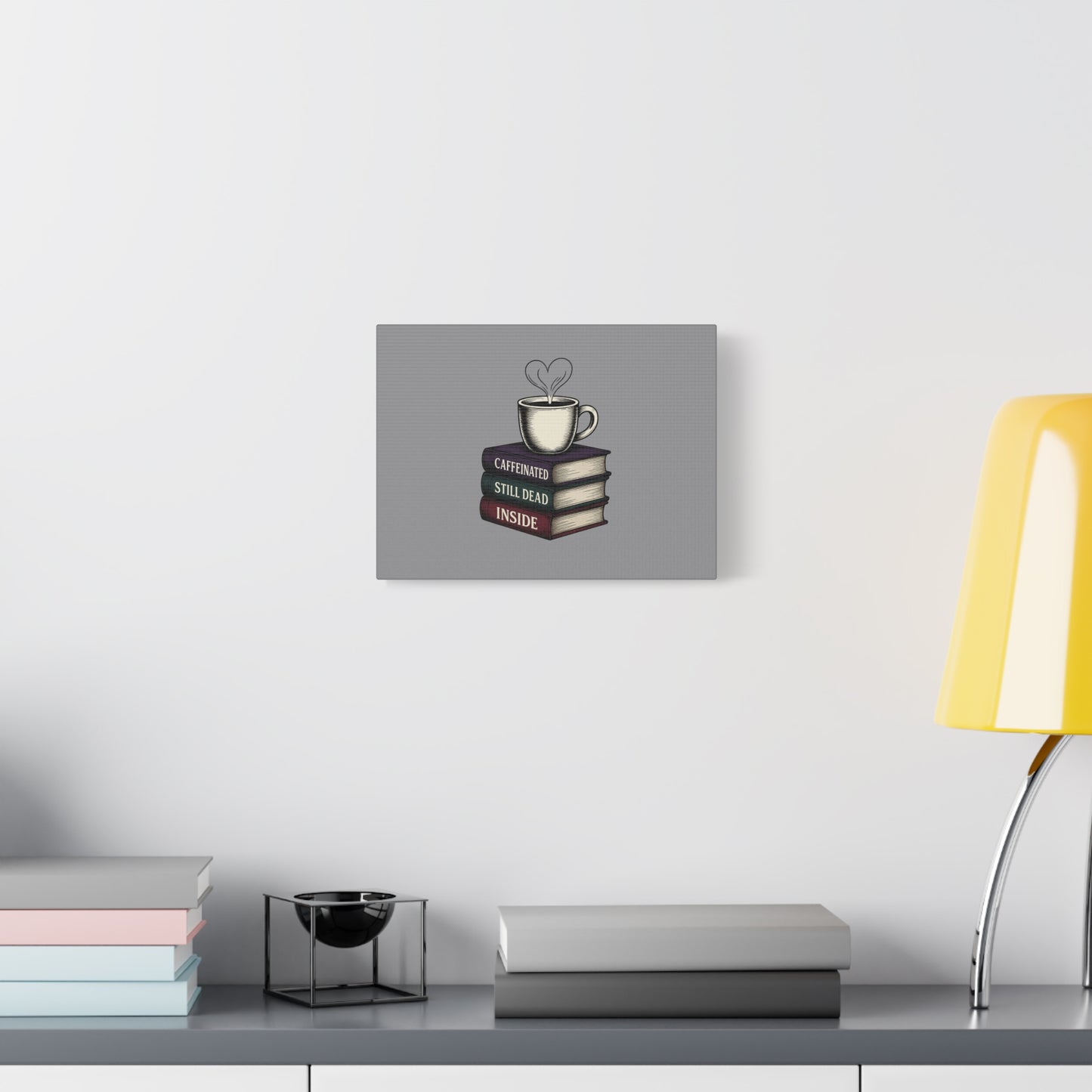 Coffee Lover Canvas Wall Art, Perfect for Book Nooks, Home Decor, Gift for Readers, Library Wall Decor, Literary Gifts