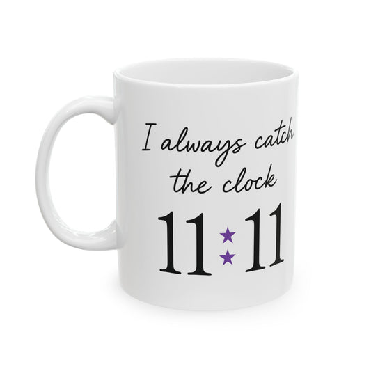11:11 Catcher Ceramic Mug – Perfect Gift for Dreamers, Motivational Coffee Cup, Spiritual Mug, Daily Inspiration, Unique Home Decor