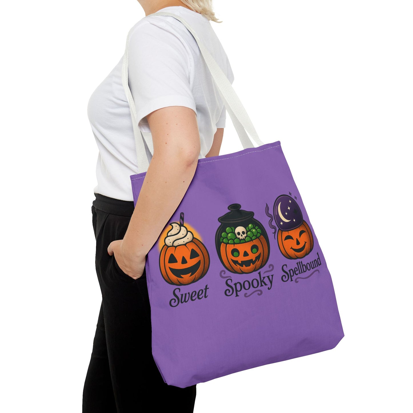 Halloween Pumpkin Tote Bag - Sweet Spooky Spellbound, Trick or Treat Bag, Fall Accessory, Autumn Decor, Gift for Halloween, [...]