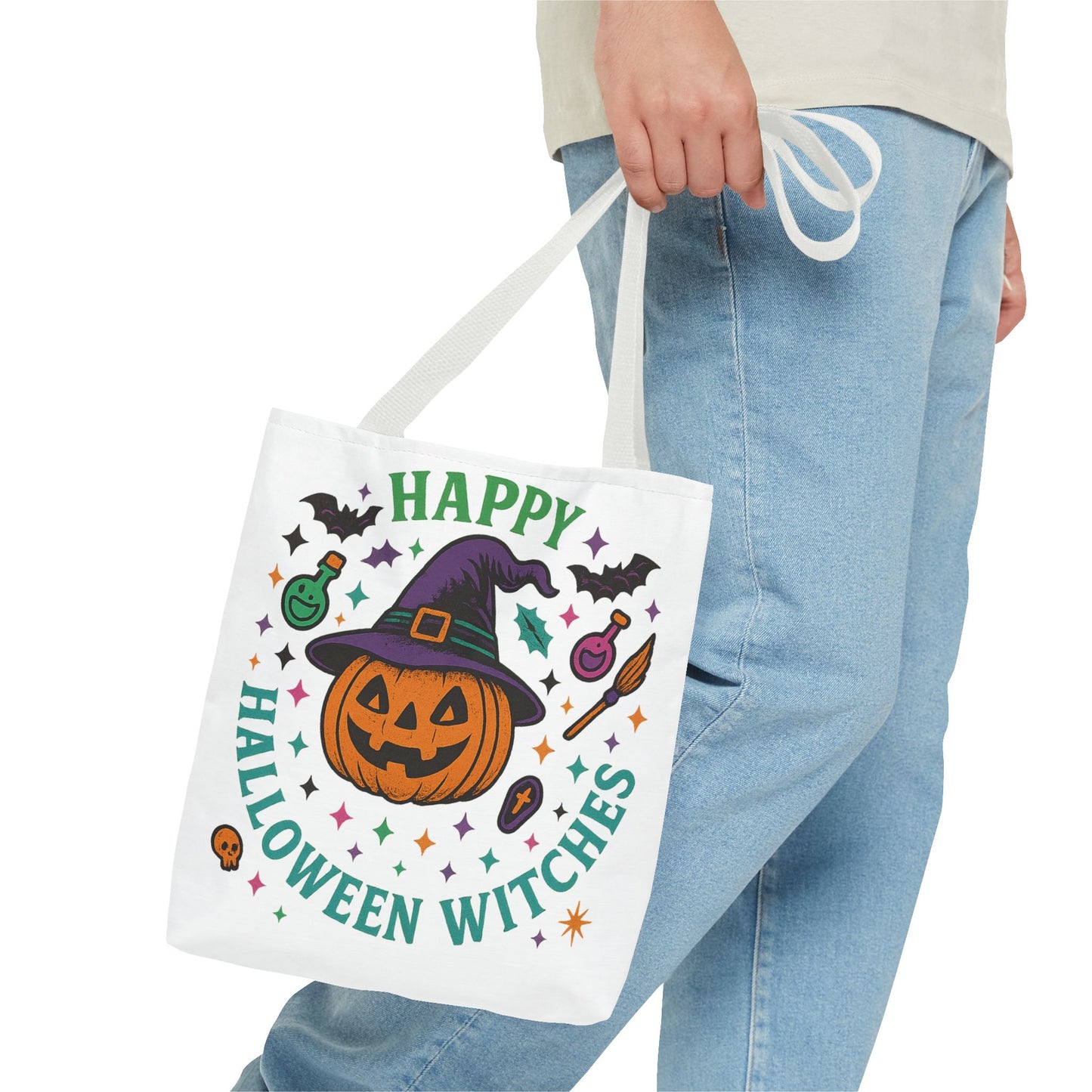 Halloween Witches Tote Bag, Spooky Season Carryall, Witchy Gift, Trick or Treat Bag, Eco-Friendly Shopper, Fall Festival Accessory