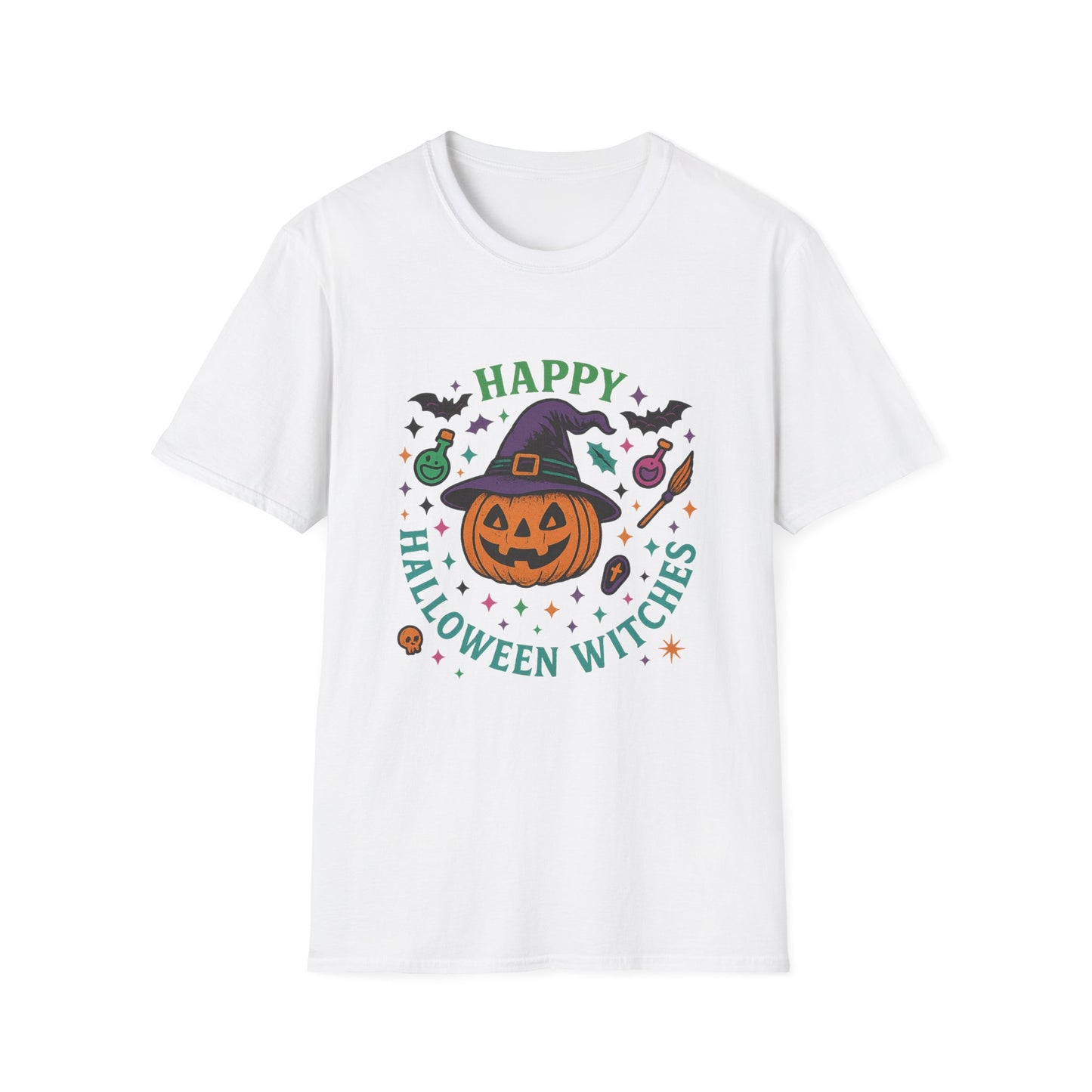 Happy Halloween Witches T-Shirt, Unisex Tee, Halloween Costume Shirt, Fall Fest Tee, Witch Lover Gift, Pumpkin Graphic Tee