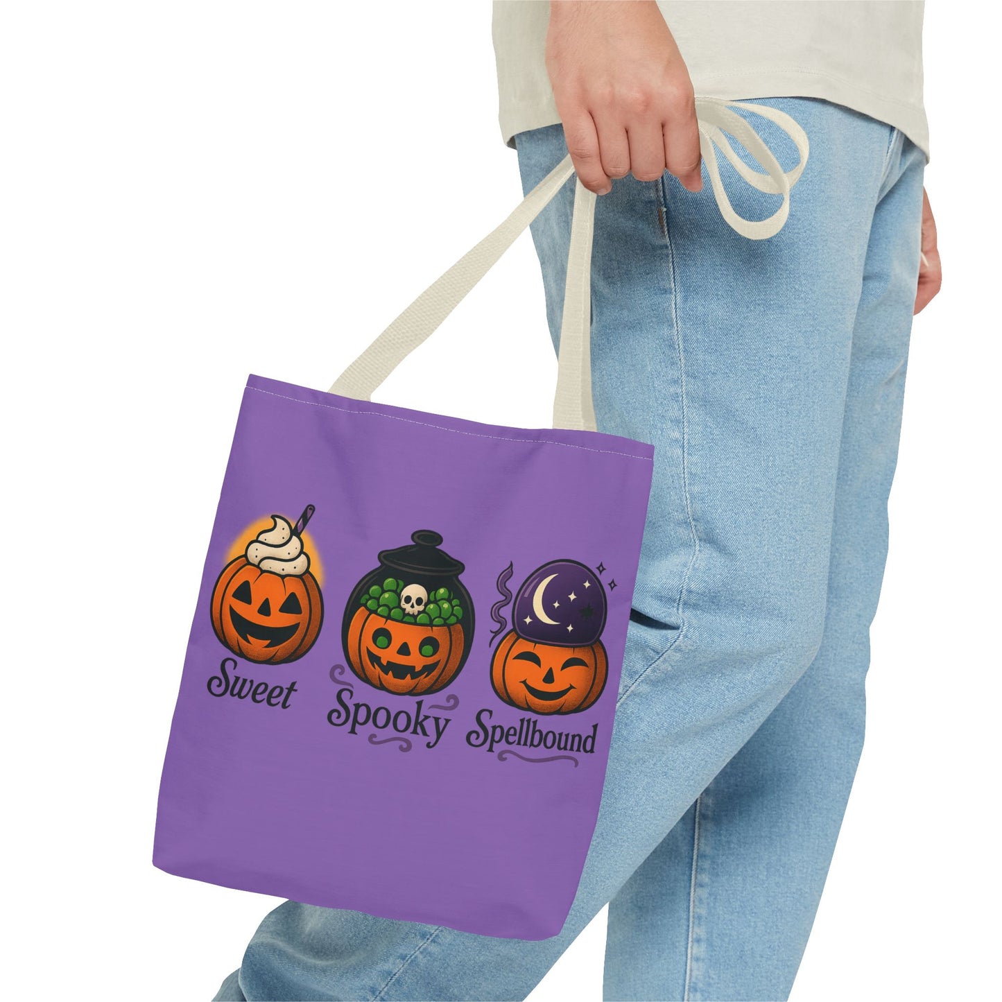 Halloween Pumpkin Tote Bag - Sweet Spooky Spellbound, Trick or Treat Bag, Fall Accessory, Autumn Decor, Gift for Halloween, [...]