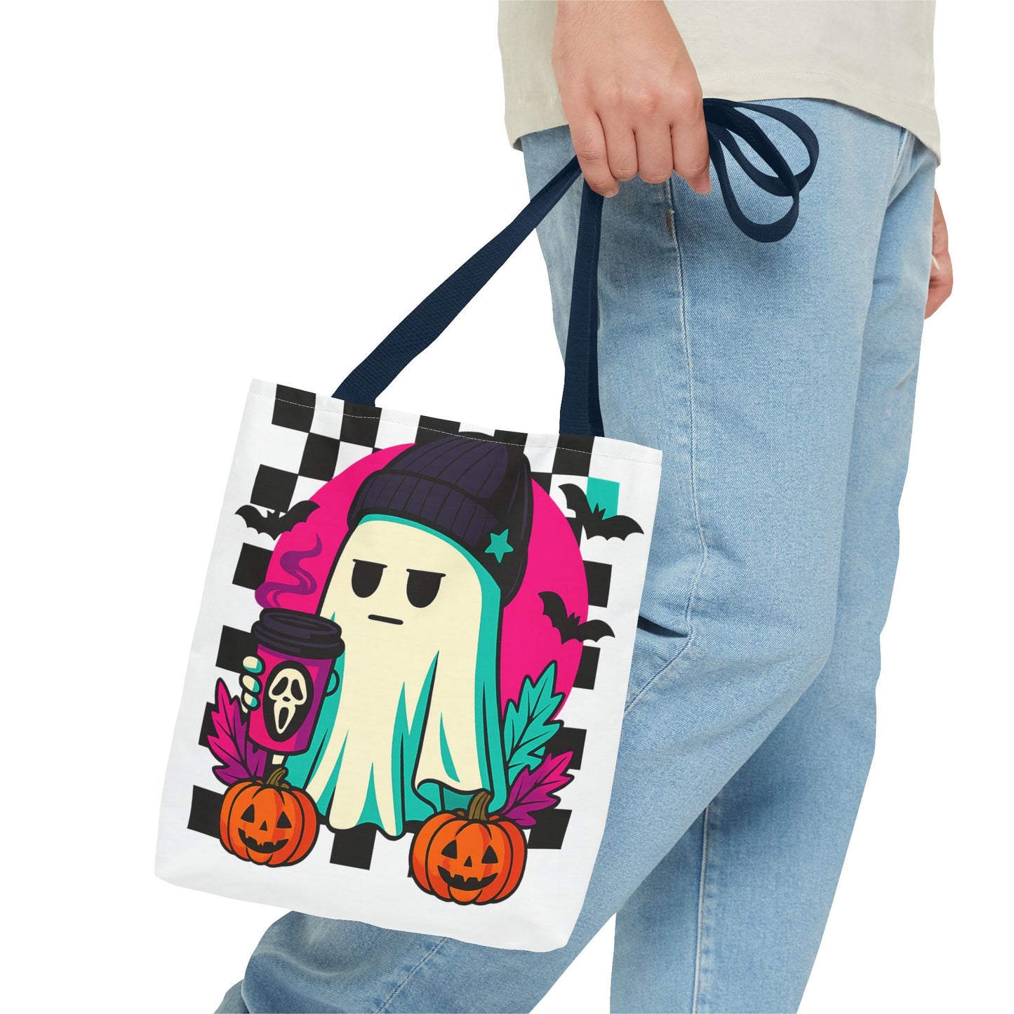 Spooky Ghost Tote Bag | Halloween Trick-or-Treat Tote, Cute Canvas Bag, Fall Accessories, Eco-Friendly Shopping Bag