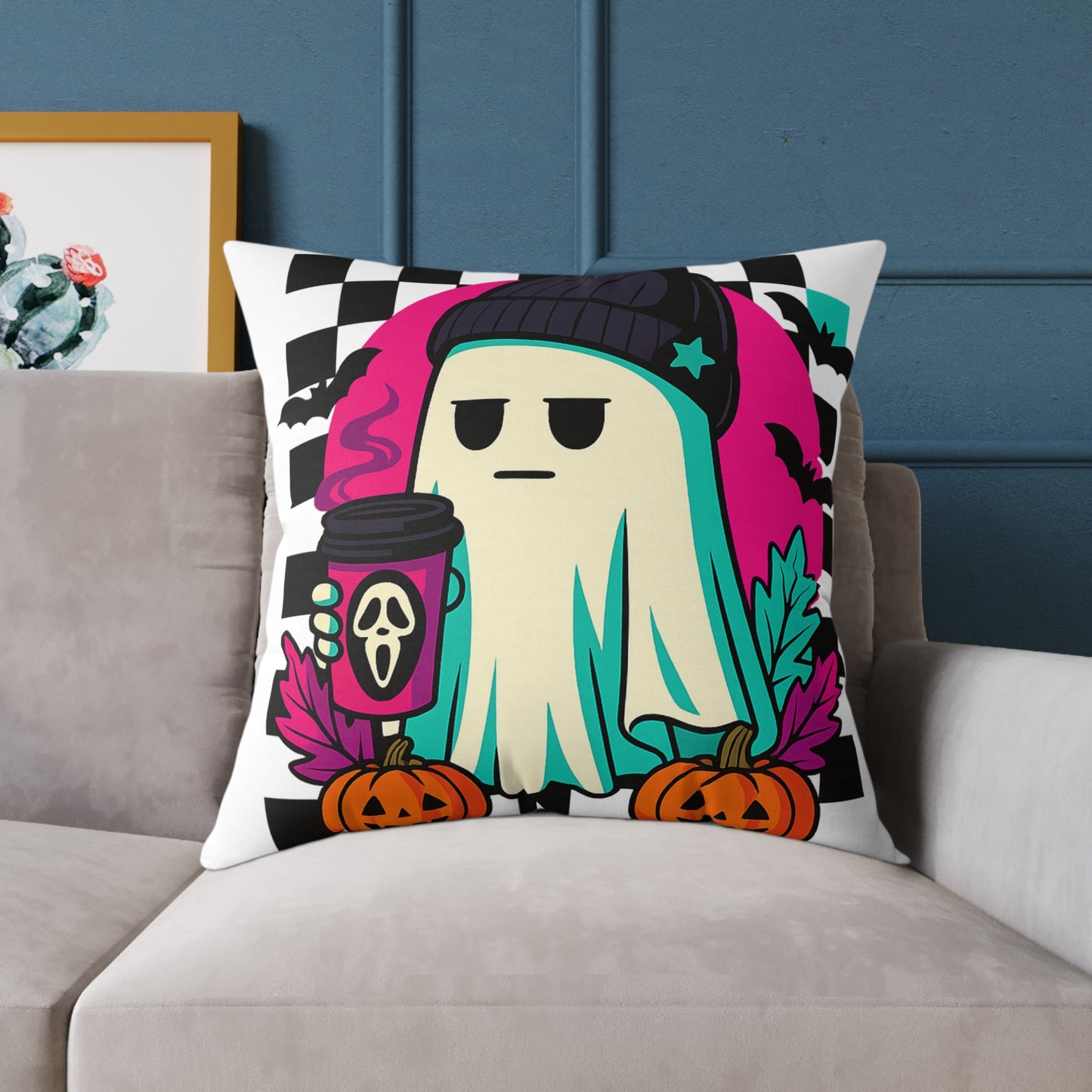 Halloween Ghost Pillow, Cozy Home Decor, Spooky Vibes, Autumn Aesthetic, Trick or Treat, Fall Birthday Gift, Seasonal Charm