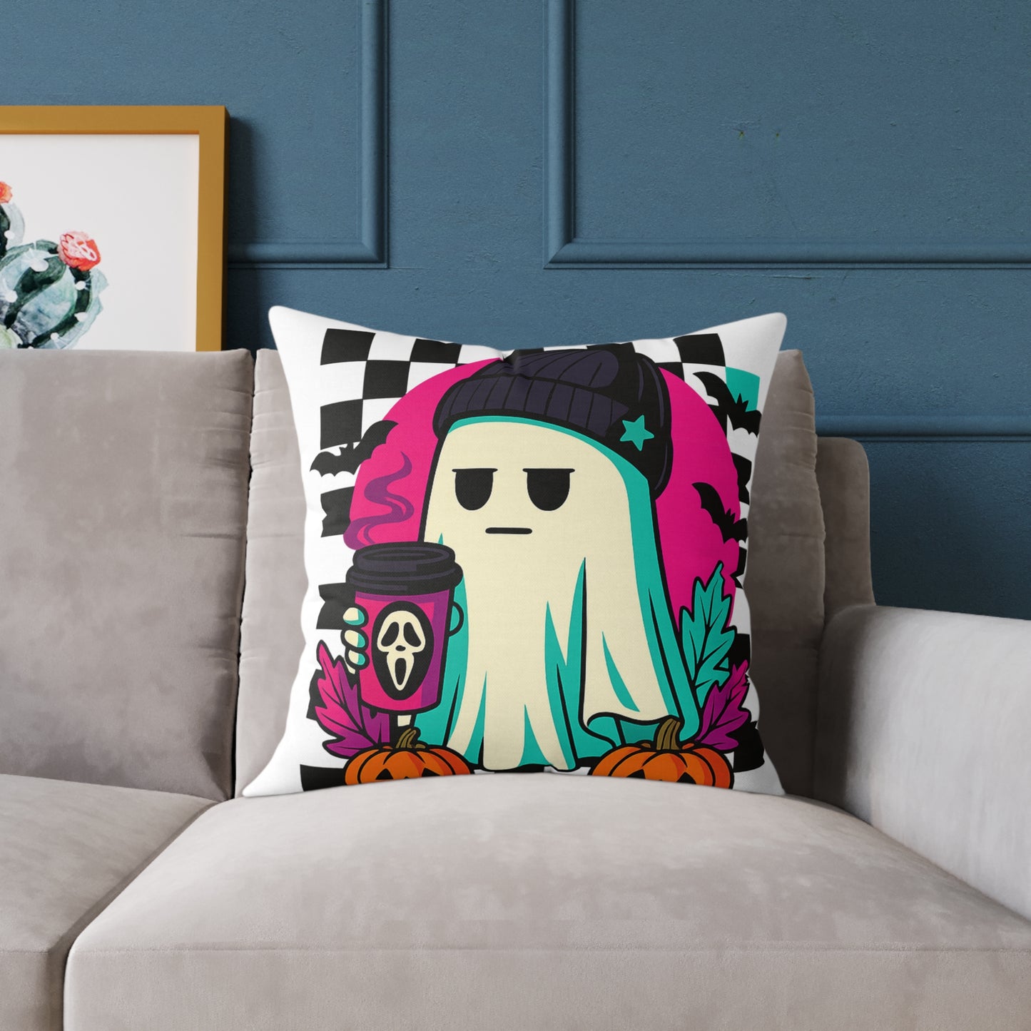 Halloween Ghost Pillow, Cozy Home Decor, Spooky Vibes, Autumn Aesthetic, Trick or Treat, Fall Birthday Gift, Seasonal Charm