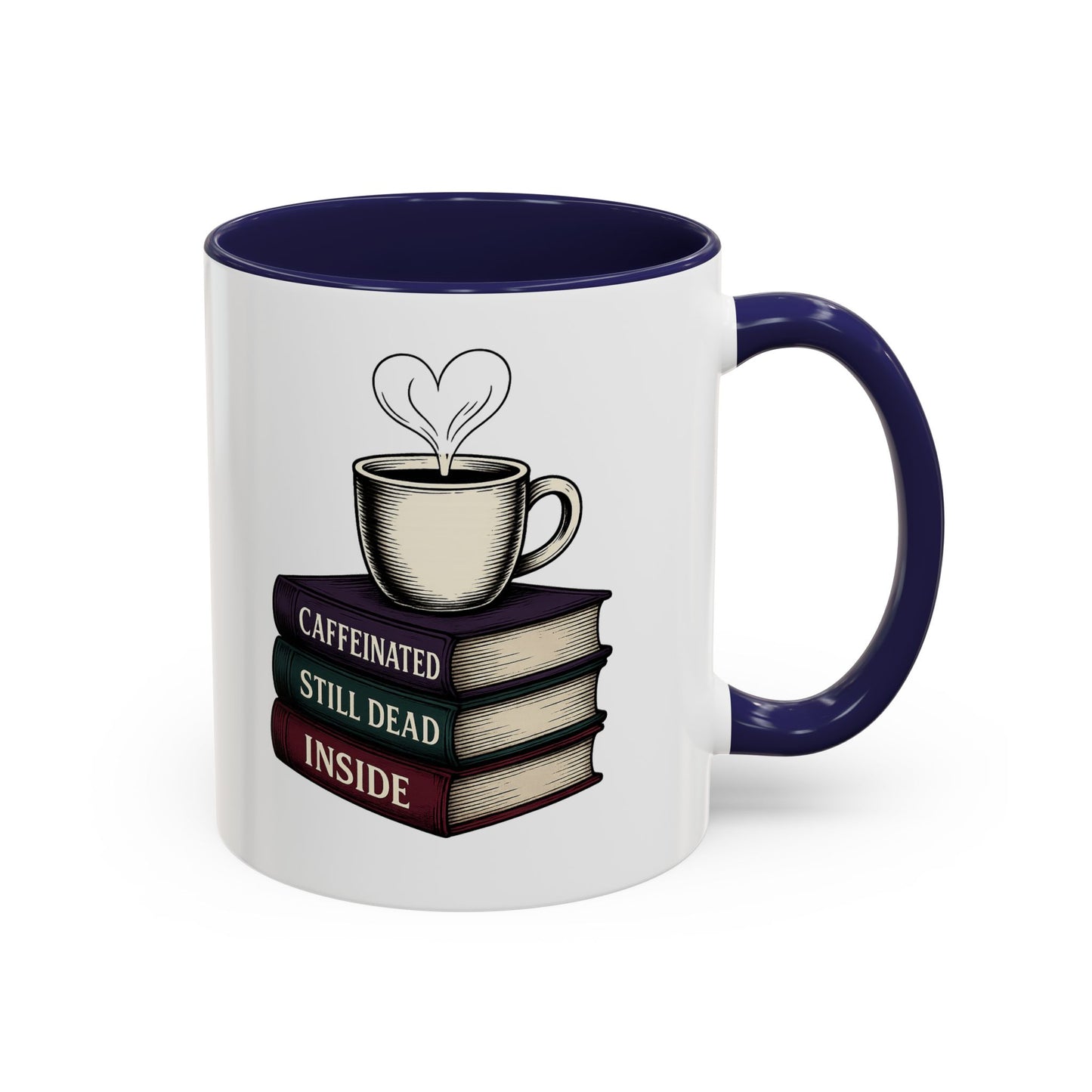 Coffee Lover's Accent Mug, Perfect Gift for Readers, Caffeine Enthusiasts, Book Lovers, Cozy Home Decor, Funny Coffee Cup