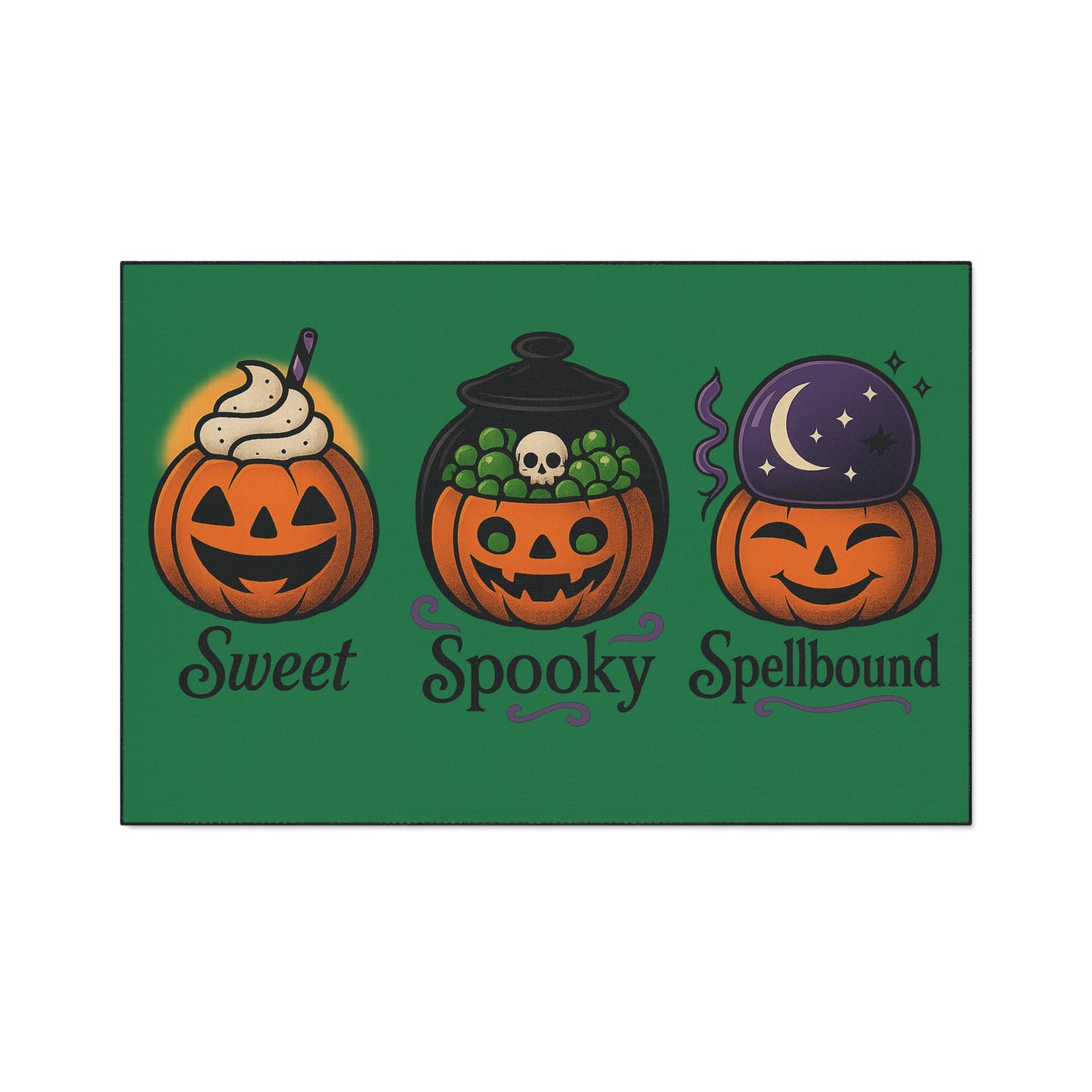 Halloween-Themed Heavy Duty Floor Mat, Sweet Spooky Spellbound Pumpkin Decor, Durable Indoor Welcome Mat, Festive Home Entrance Rug, [...]