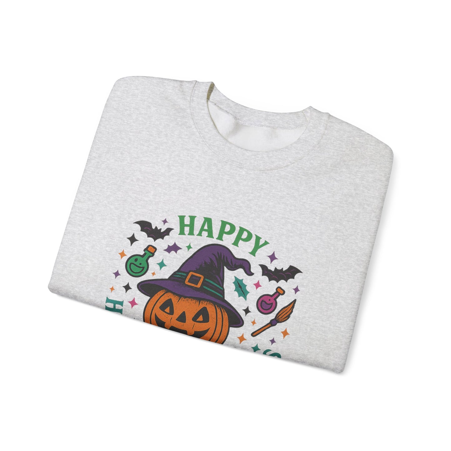 Happy Halloween Witches Sweatshirt, Unisex Cozy Crewneck, Spooky Season Apparel, Fall Fashion, Halloween Gift Idea, Pumpkin Design