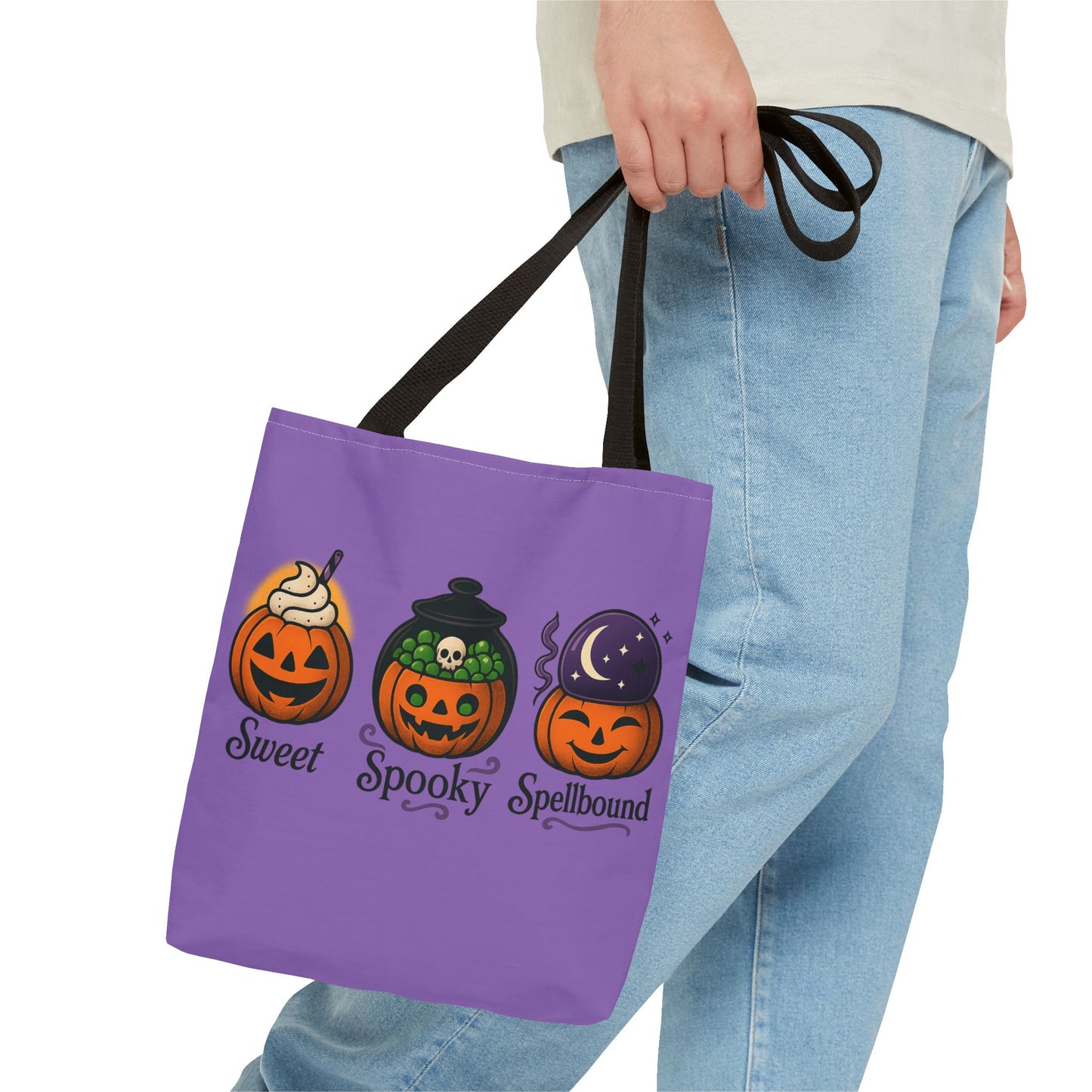 Halloween Pumpkin Tote Bag - Sweet Spooky Spellbound, Trick or Treat Bag, Fall Accessory, Autumn Decor, Gift for Halloween, [...]
