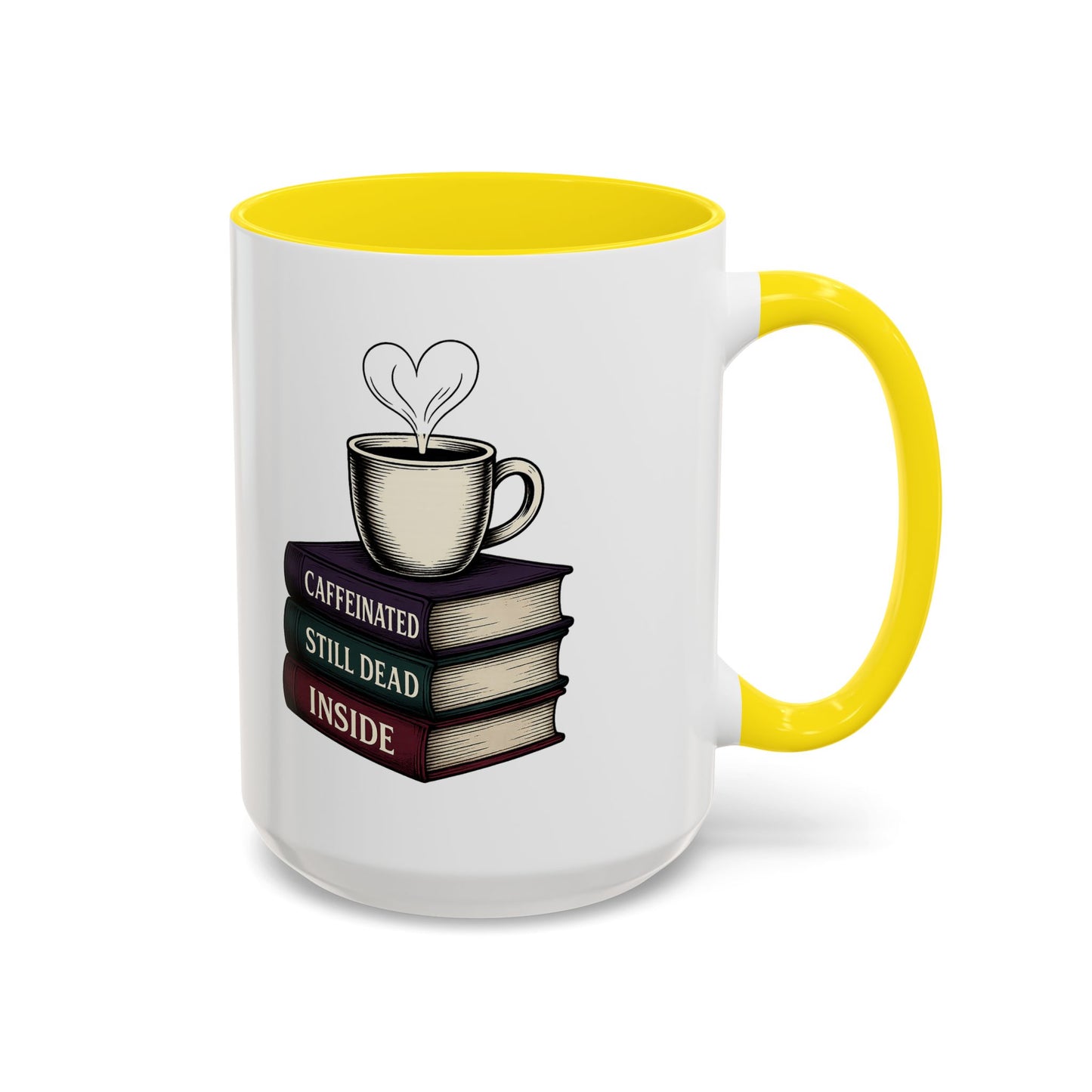 Coffee Lover's Accent Mug, Perfect Gift for Readers, Caffeine Enthusiasts, Book Lovers, Cozy Home Decor, Funny Coffee Cup